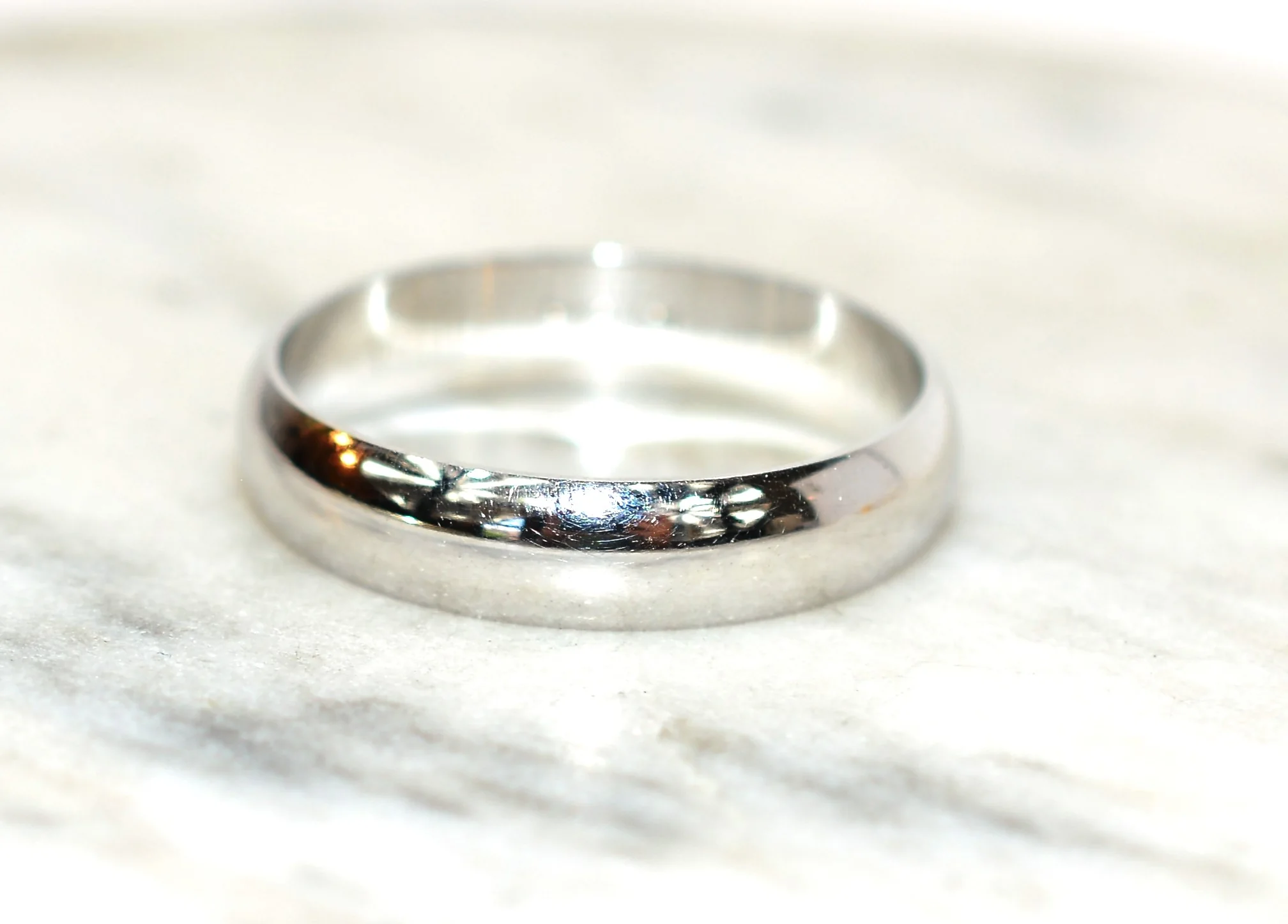 10K Solid White Gold Wedding Band Men's Ring Mens Band Wedding Band Wedding Ring Bridal Jewelry Estate Jewelry Mens Jewelry Bridal Jewellery - Image 8