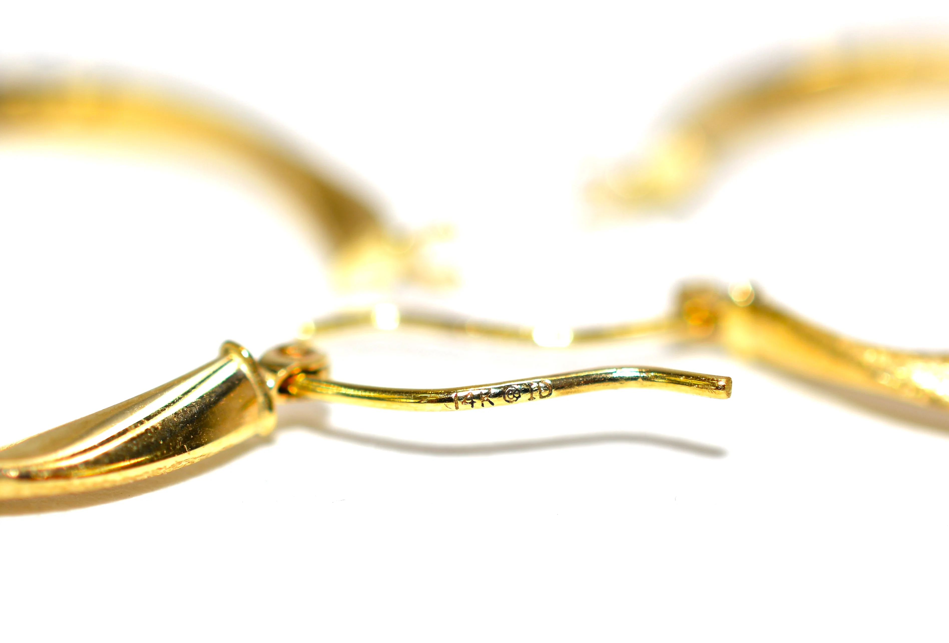 14K Solid Gold 30mm Hoop Earrings Gold Hoops Gold Earrings Twist Medium Hoops Statement Earrings Vintage Earrings Fine Estate Jewellery - Image 5