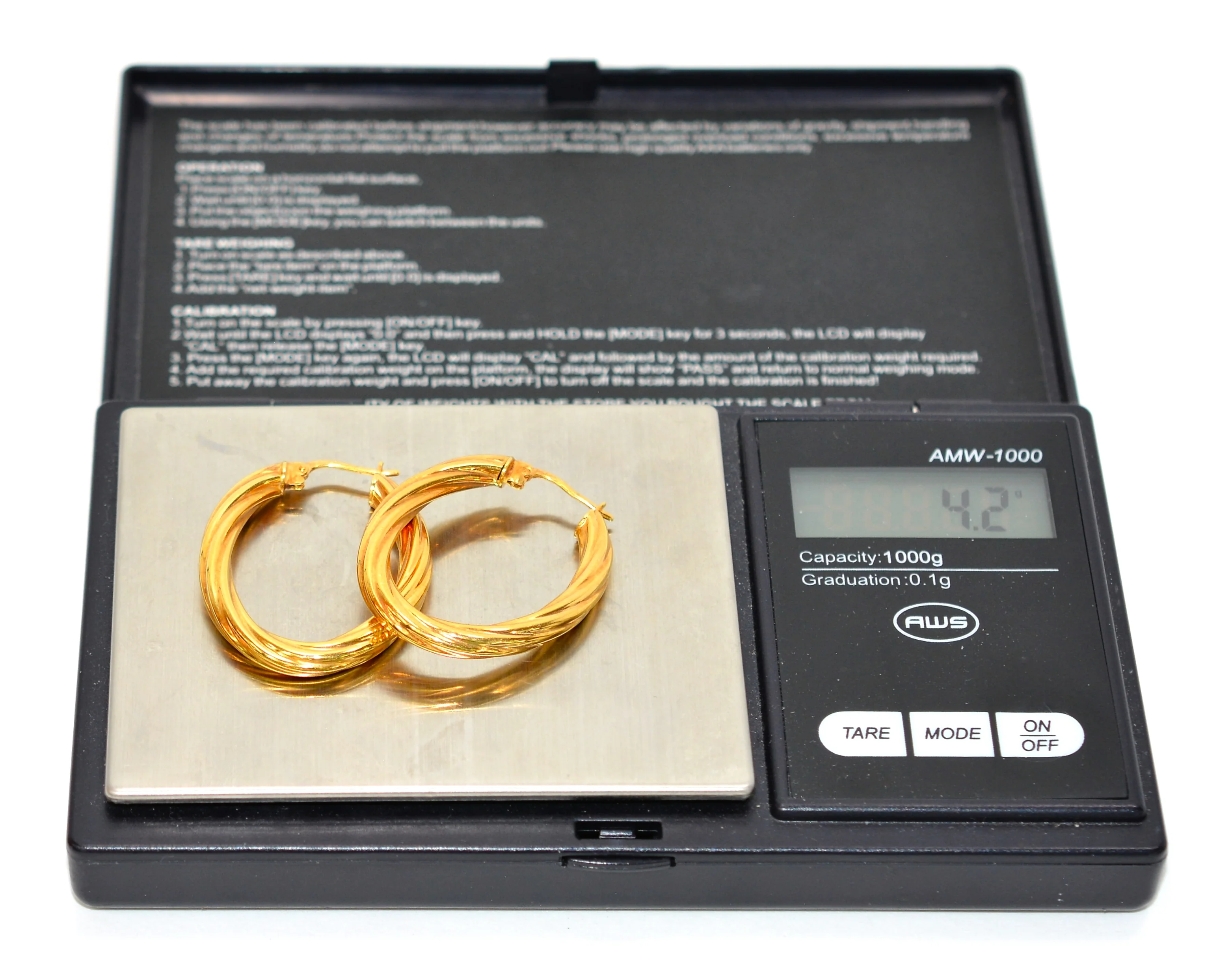 14K Solid Gold 4mm Hoop Earrings Gold Hoops Gold Earrings Chunky Hoops Elongated Hoops Statement Earrings Vintage Earrings Estate Jewellery - Image 7