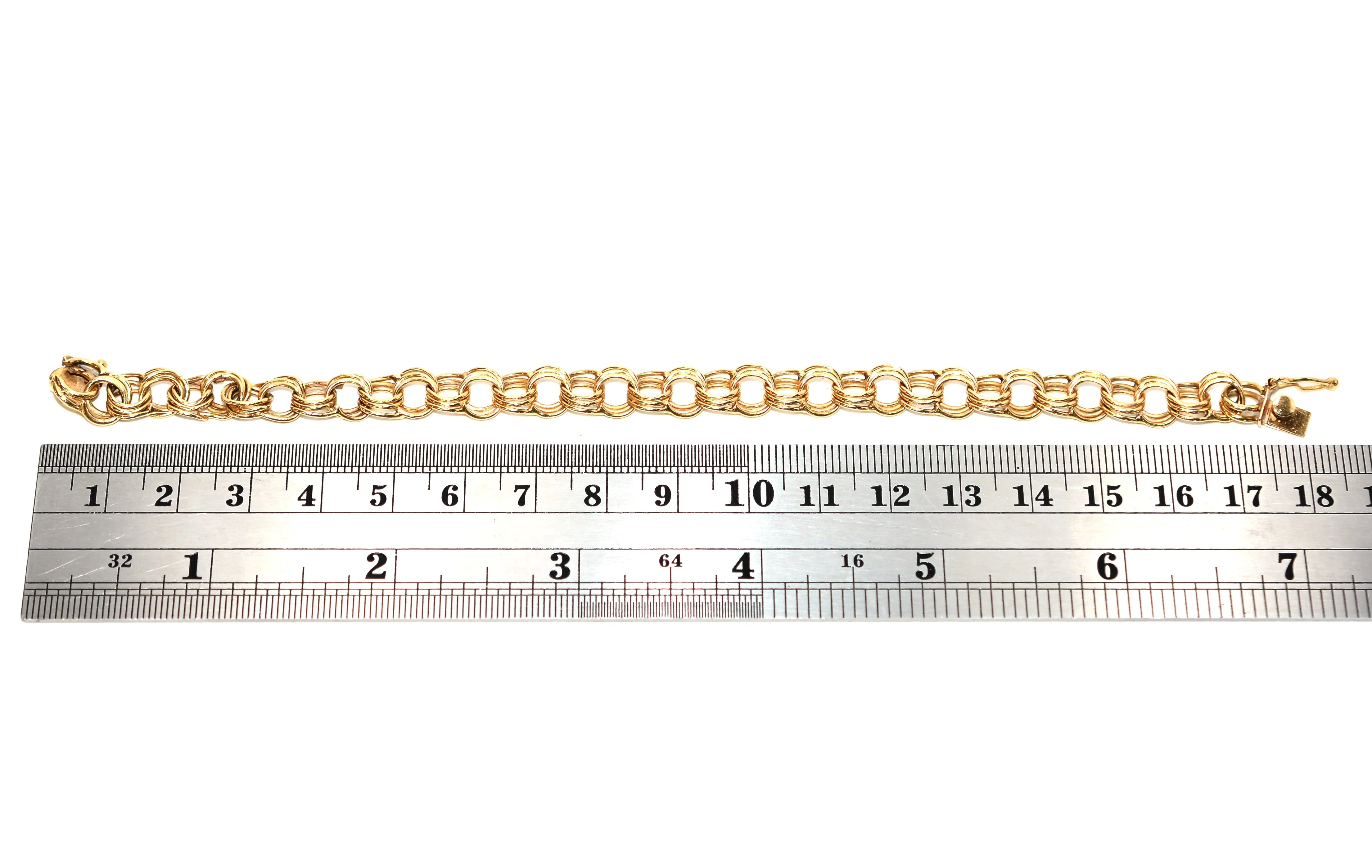 14K Solid Gold Bracelet Chain Bracelet Link Bracelet Ladies Bracelet Vintage Bracelet Antique Bracelet Estate Jewelry Fine Estate Jewellery - Image 7