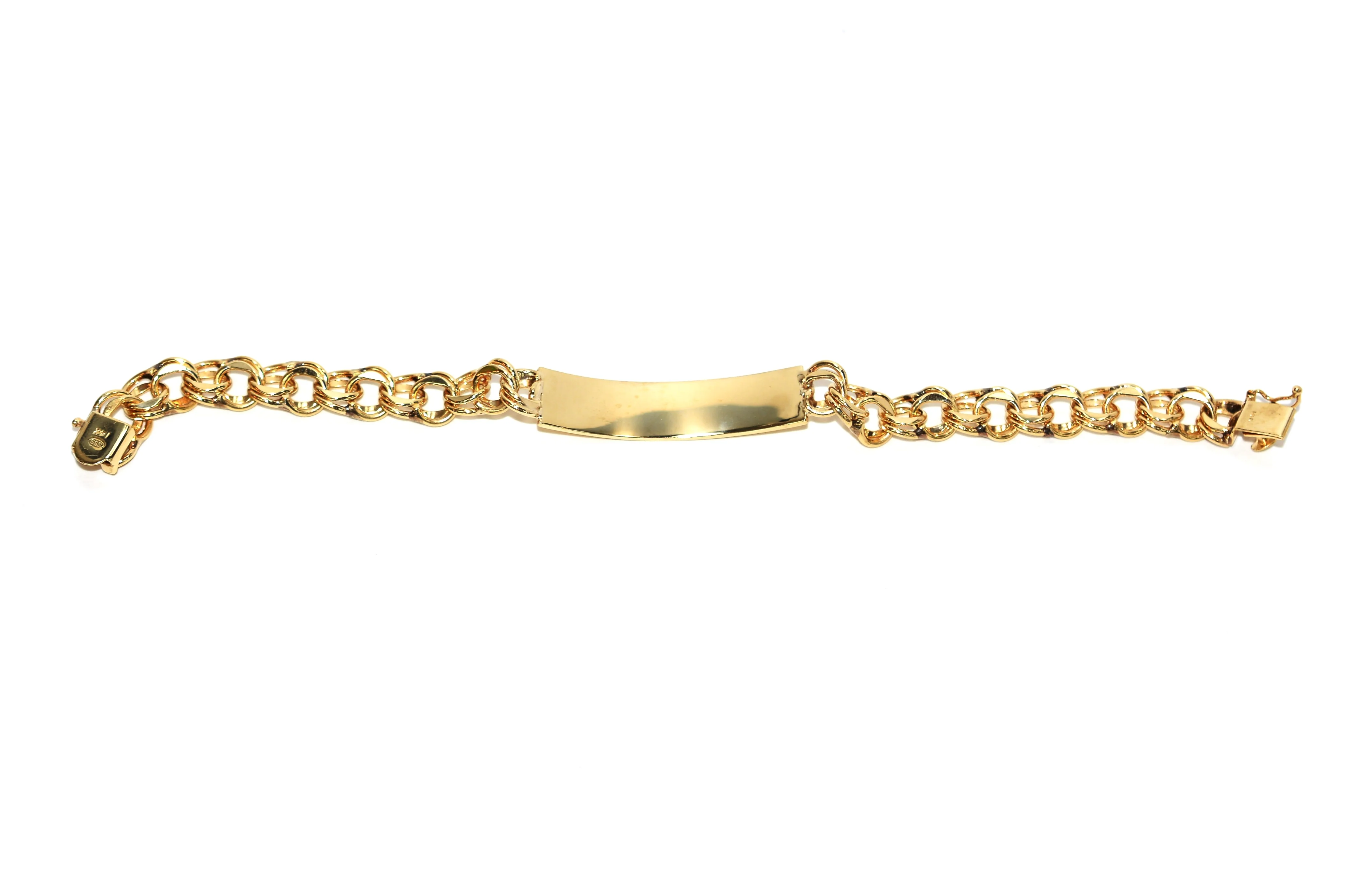 14K Solid Gold Bracelet Men's Bracelet Identity Bracelet Chain Bracelet Link Bracelet Vintage Bracelet Estate Jewelry Men's Fine Jewellery - Image 10