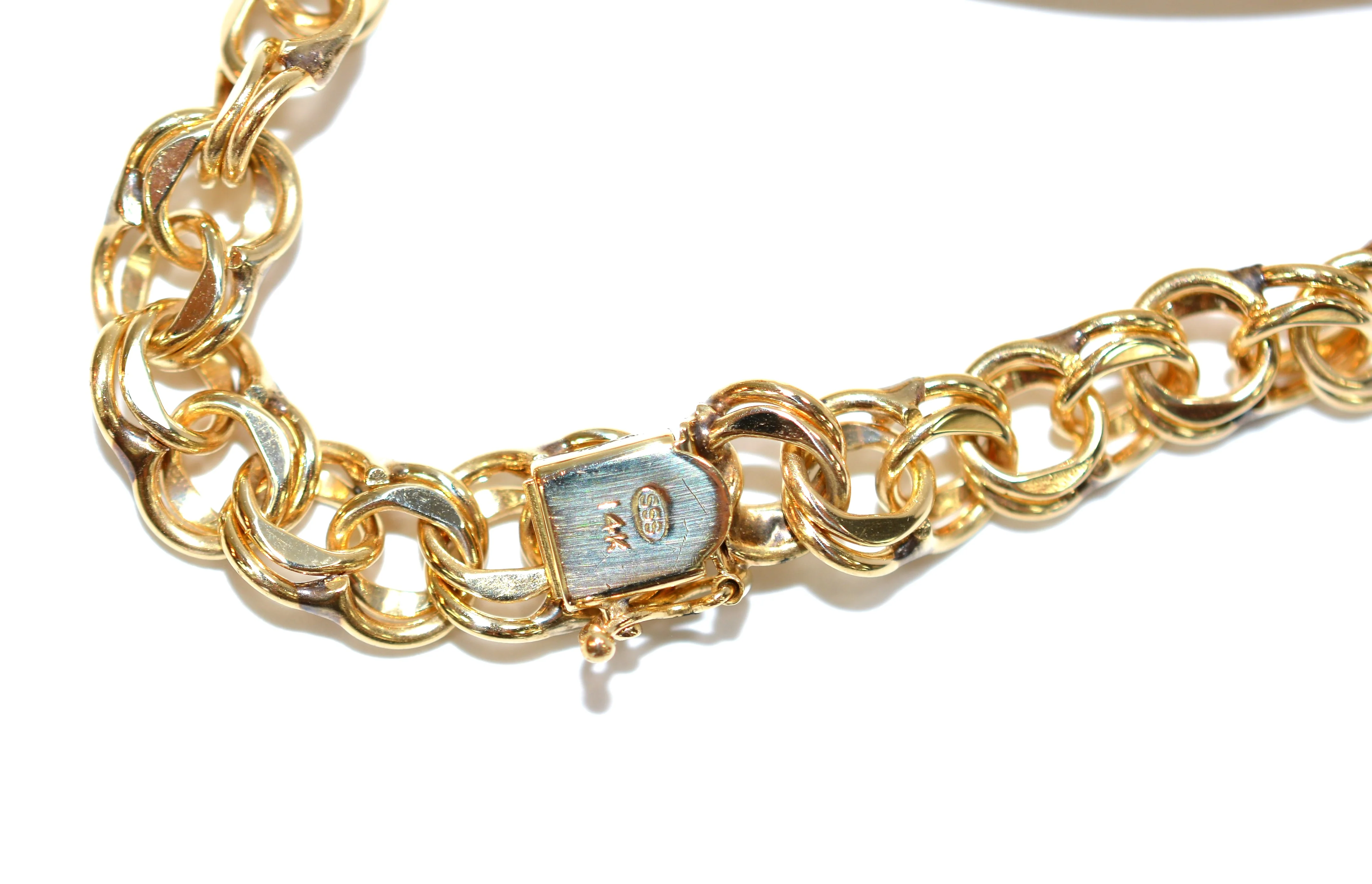 14K Solid Gold Bracelet Men's Bracelet Identity Bracelet Chain Bracelet Link Bracelet Vintage Bracelet Estate Jewelry Men's Fine Jewellery - Image 5