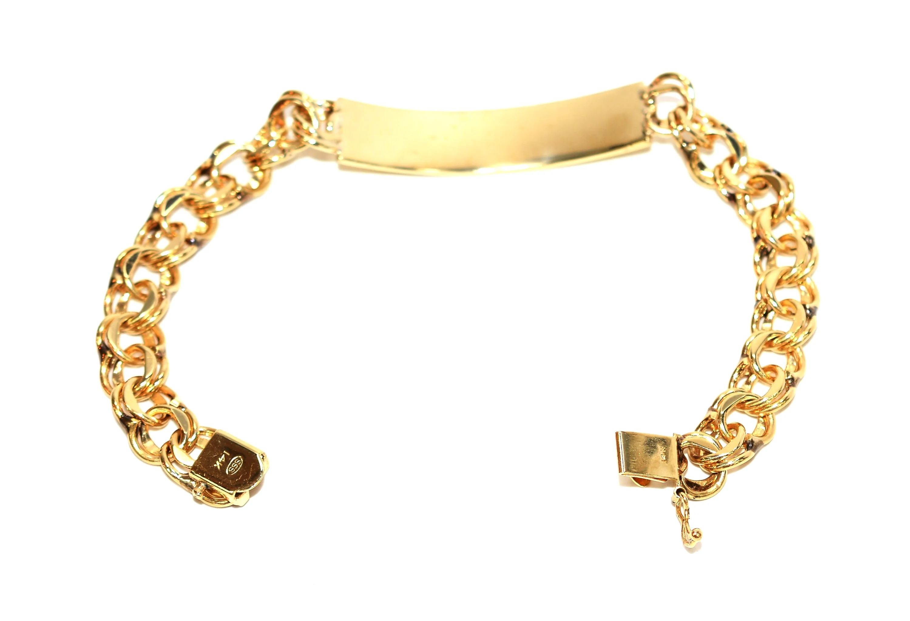 14K Solid Gold Bracelet Men's Bracelet Identity Bracelet Chain Bracelet Link Bracelet Vintage Bracelet Estate Jewelry Men's Fine Jewellery - Image 9
