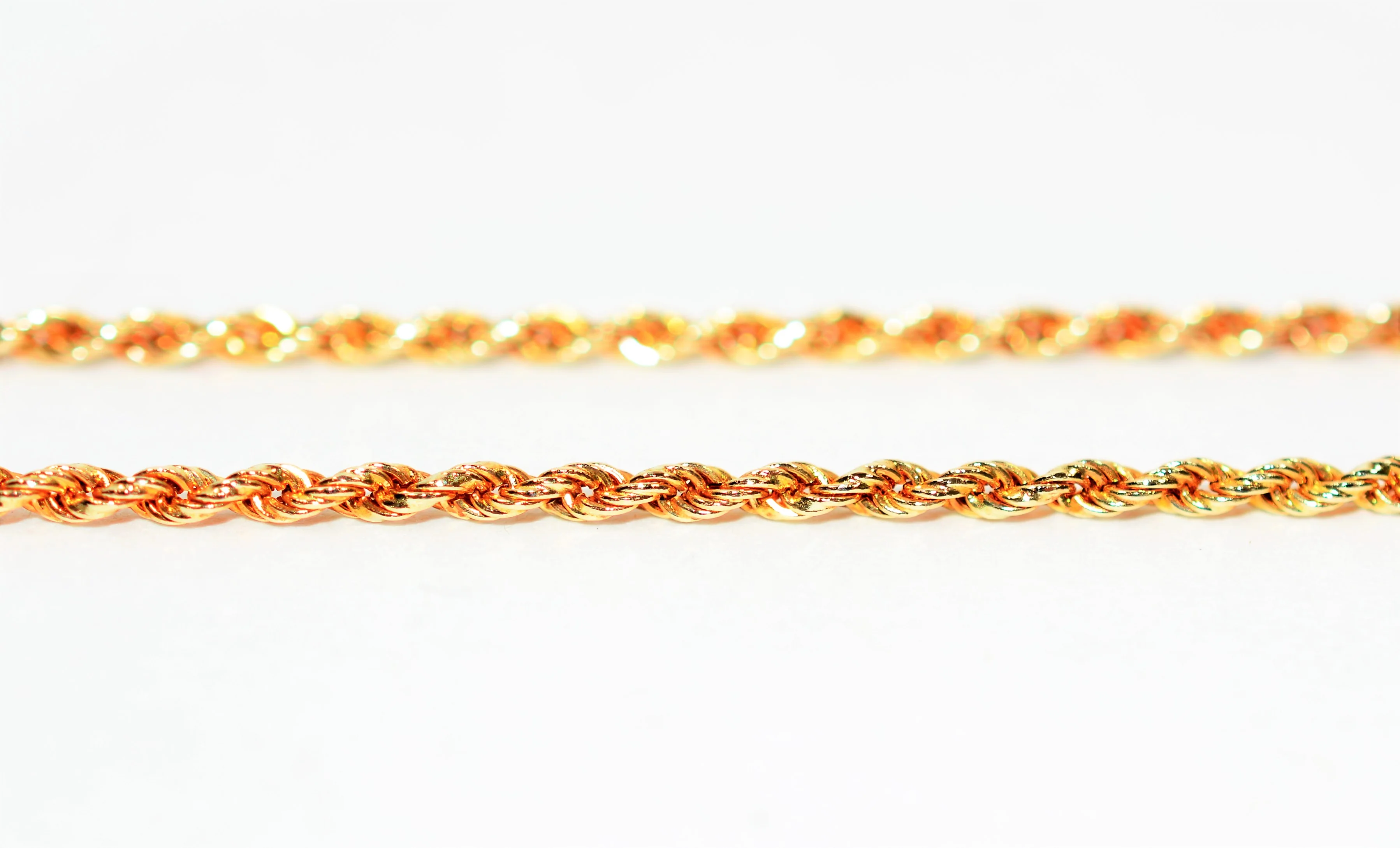 14K Solid Gold Twist Rope Chain Necklace 17.5" 2mm 7.6g Rope Chain Fine Jewelry Estate Necklace Fine Jewellery Gold Chain Gold Rope Necklace - Image 4