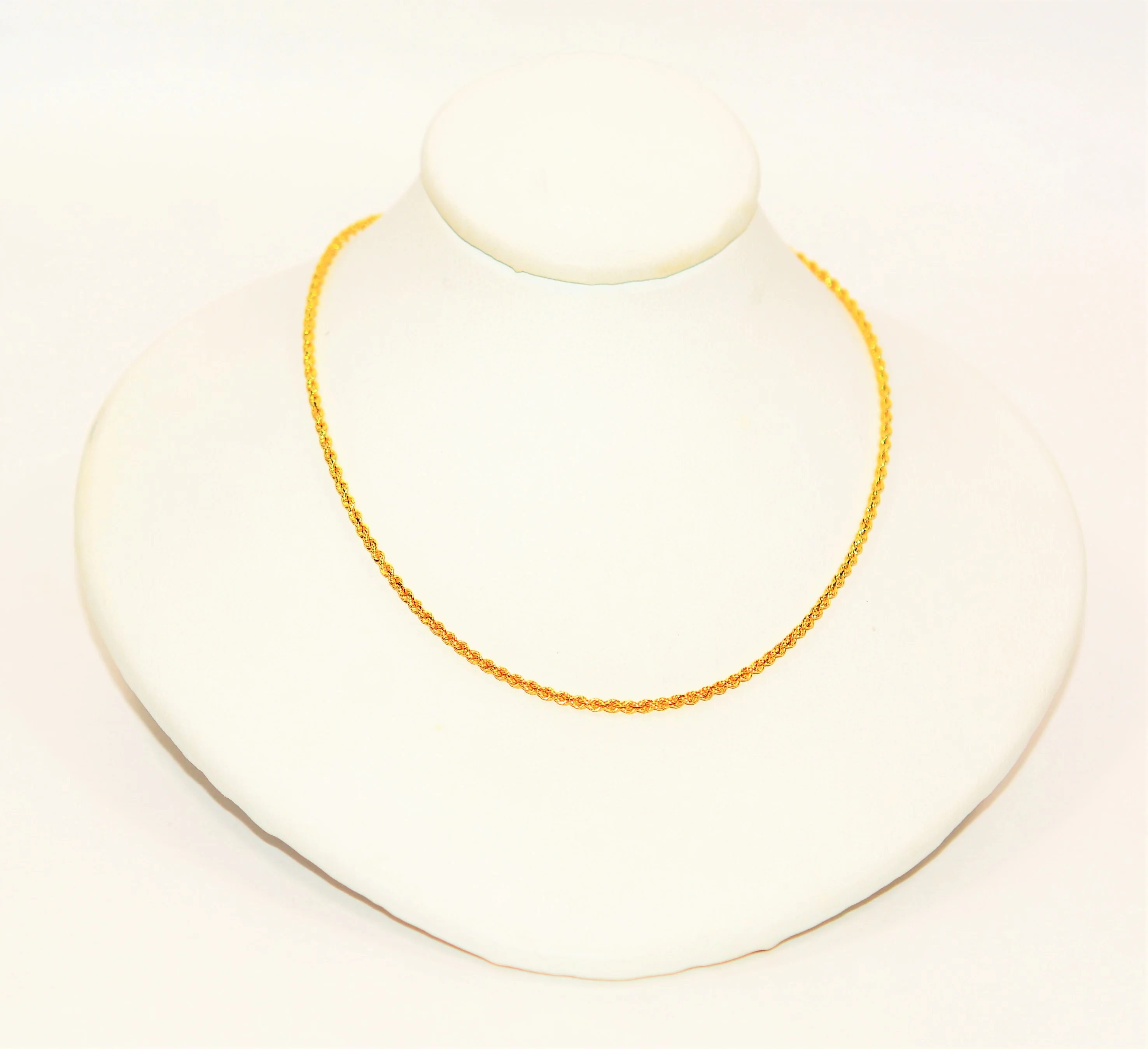 14K Solid Gold Twist-Rope Chain Necklace 18" 1.50mm 4.2 Grams Gold Chain Gold Necklace Estate Necklace Vintage Necklace Fine Estate Jewelry
