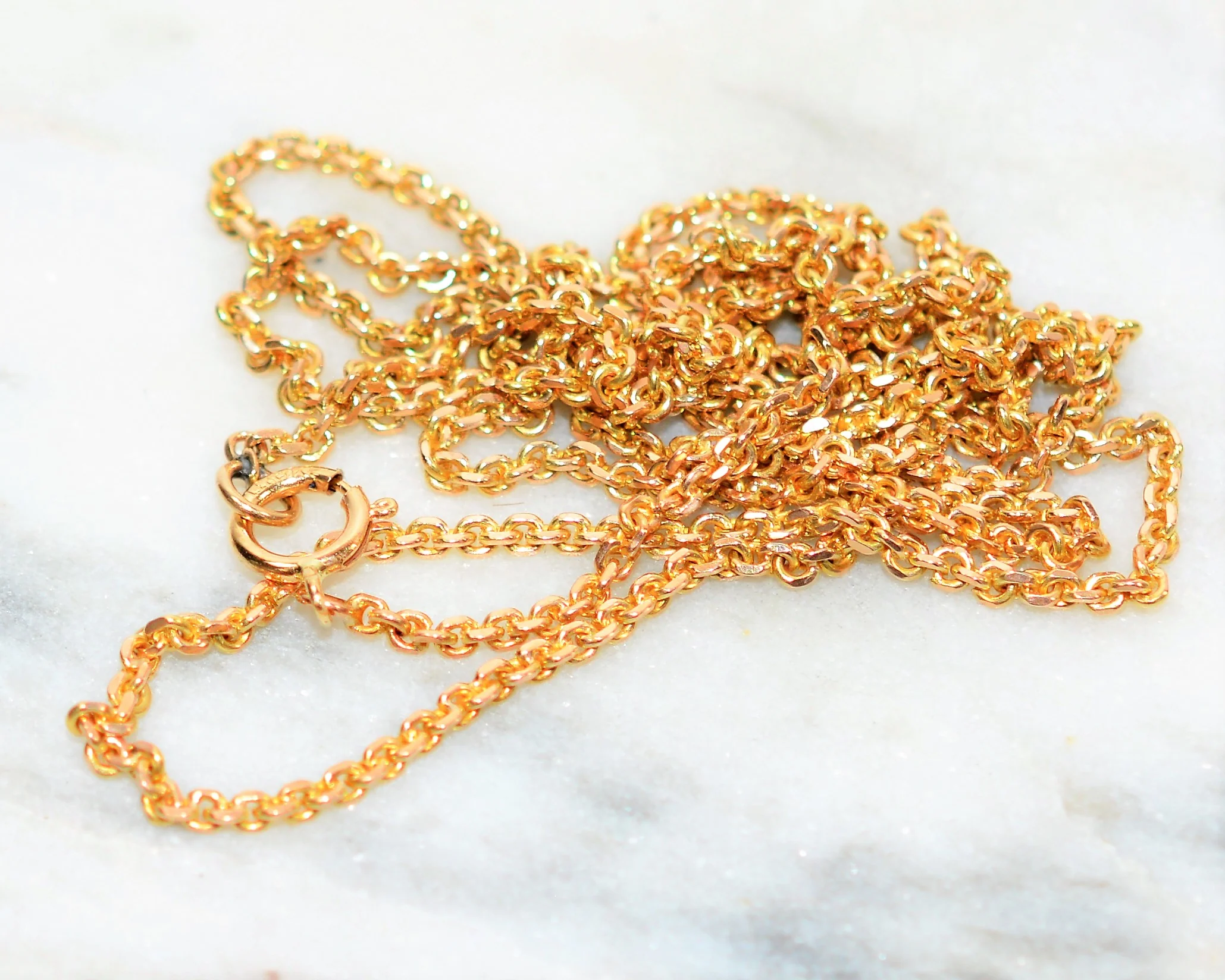 14K Solid Gold Cable Chain Necklace 24" 1.75mm 7.1 Grams Extra Long Gold Chain Gold Necklace Vintage Jewelry Estate Jewellery Fine Necklace - Image 6
