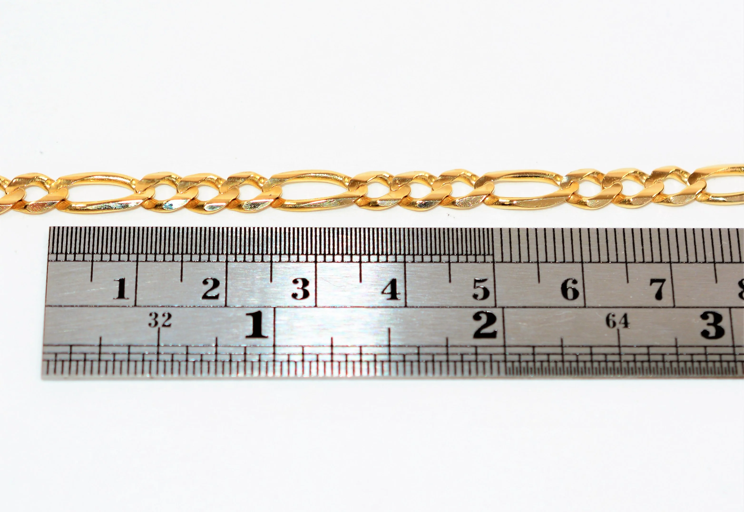 14K Solid Gold Figaro Chain Bracelet 5.50mm Statement Bracelet Fine Jewelry Vintage Jewelry Estate Jewelry Jewellery Unisex Men's Bracelet - Image 5