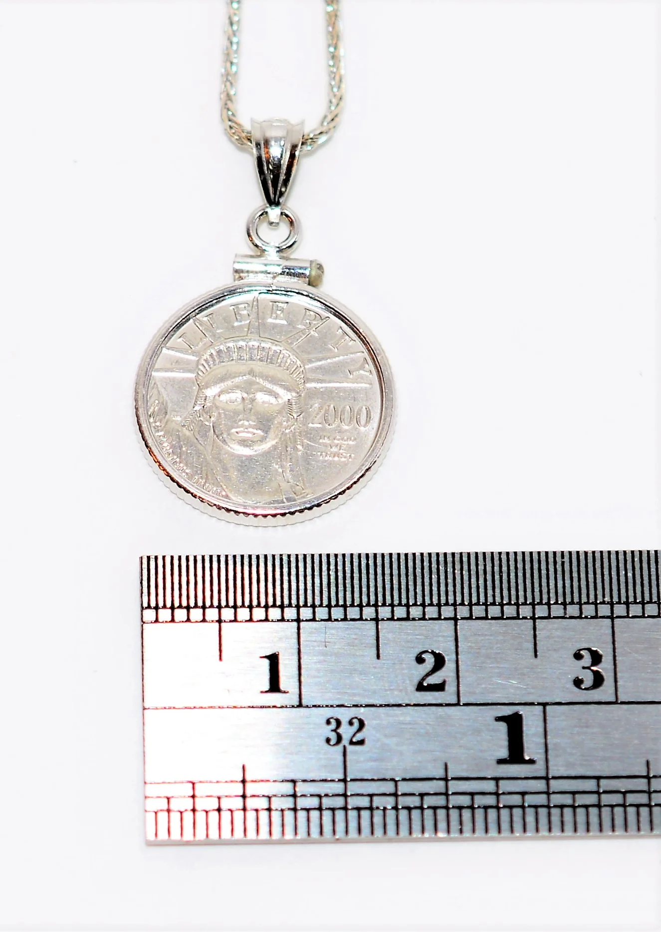 2000 American Platinum Eagle 10 Dollar Coin Necklace 14K Solid White Gold Necklace Coin Pendant Ingot Necklace Coin Jewelry Estate Jewelry - Image 9