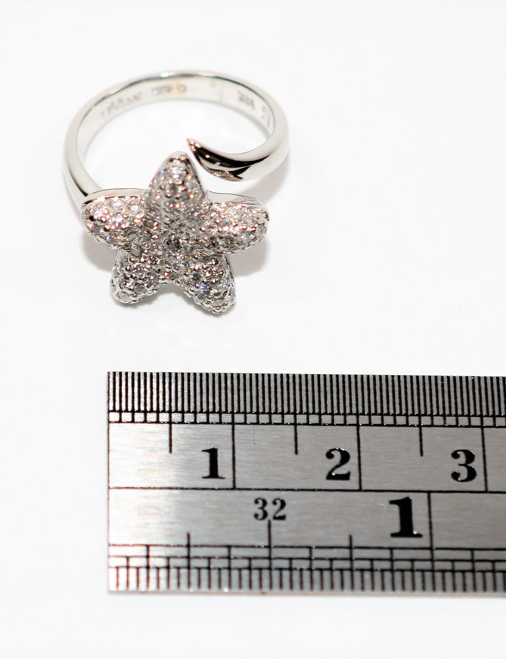 LeVian Natural Diamond Ring 14K Solid White Gold .43tcw Star Ring Cluster Ring Cocktail Ring Statement Ring Designer Ring Fine LeVian Bridal - Image 11