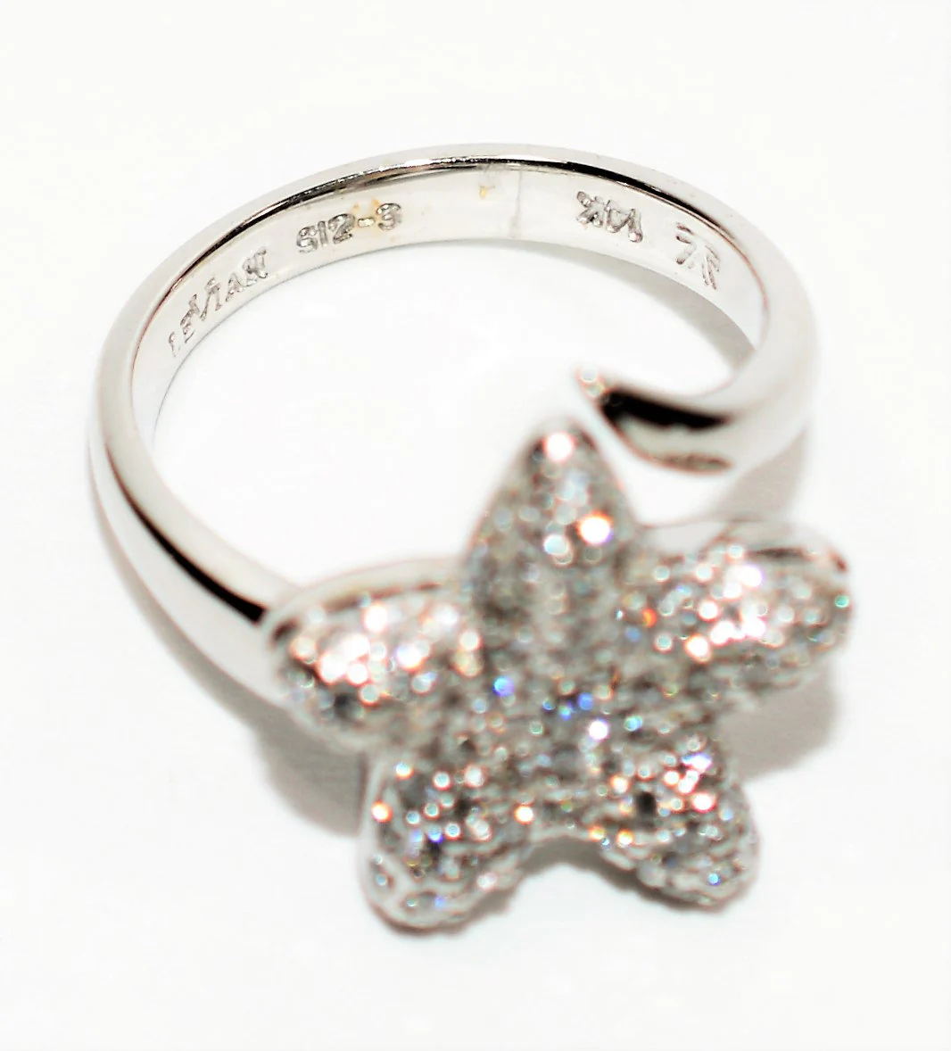 LeVian Natural Diamond Ring 14K Solid White Gold .43tcw Star Ring Cluster Ring Cocktail Ring Statement Ring Designer Ring Fine LeVian Bridal - Image 6
