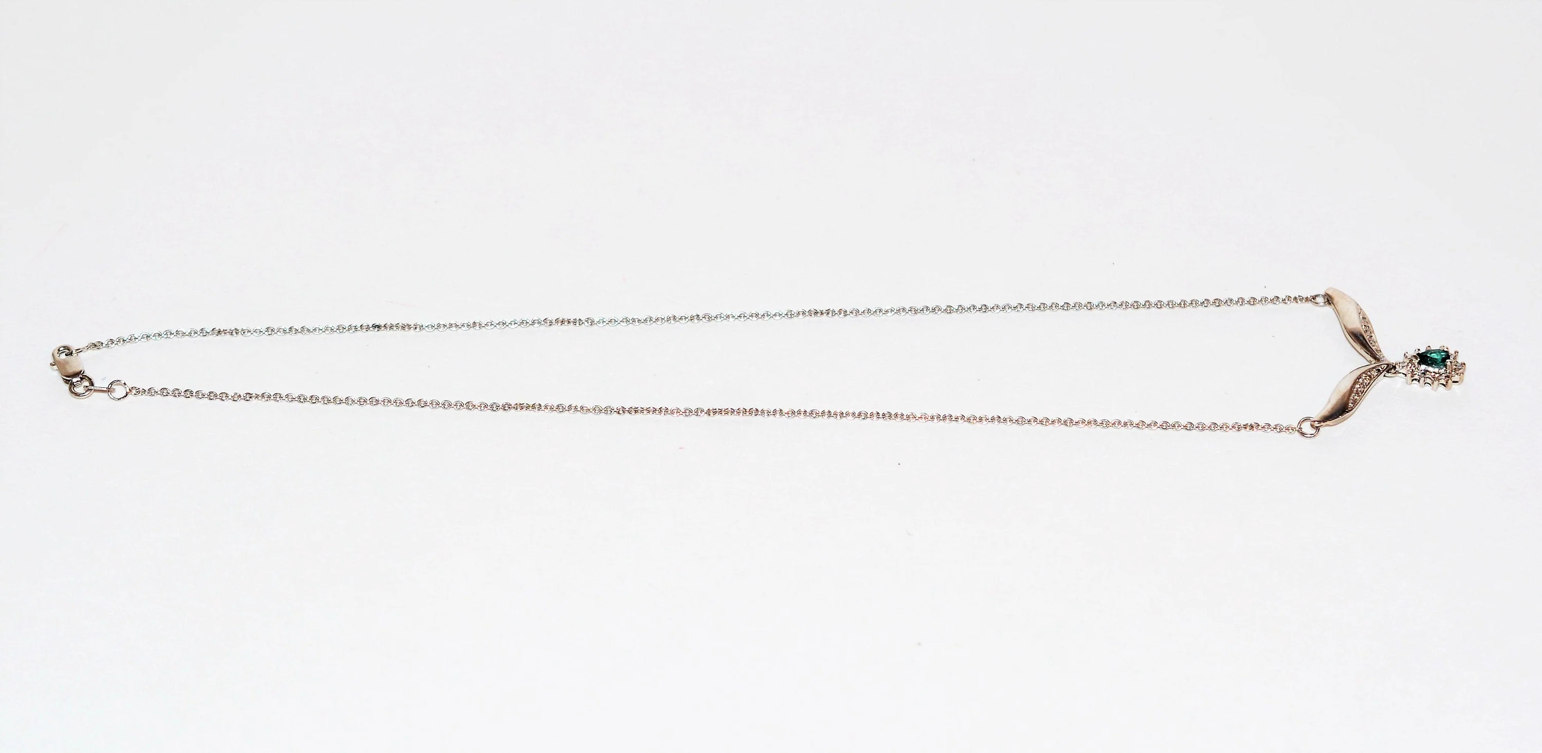 Natural Indicolite Tourmaline & Diamond Necklace 14K Solid White Gold .31tcw Statement Necklace Pendant Necklace Tourmaline Necklace Estate - Image 3