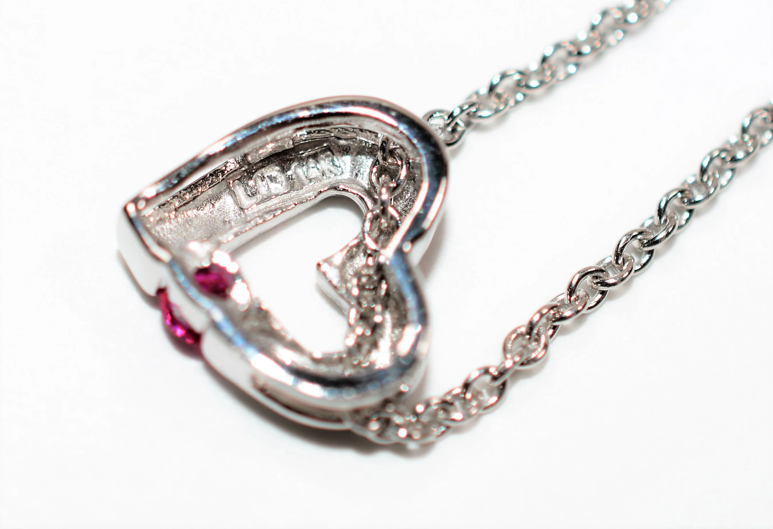 Natural Ruby Necklace 14K Solid White Gold .17ct Heart Necklace Pendant Necklace Birthstone Necklace Valentines Day Love Statement Jewelry - Image 6