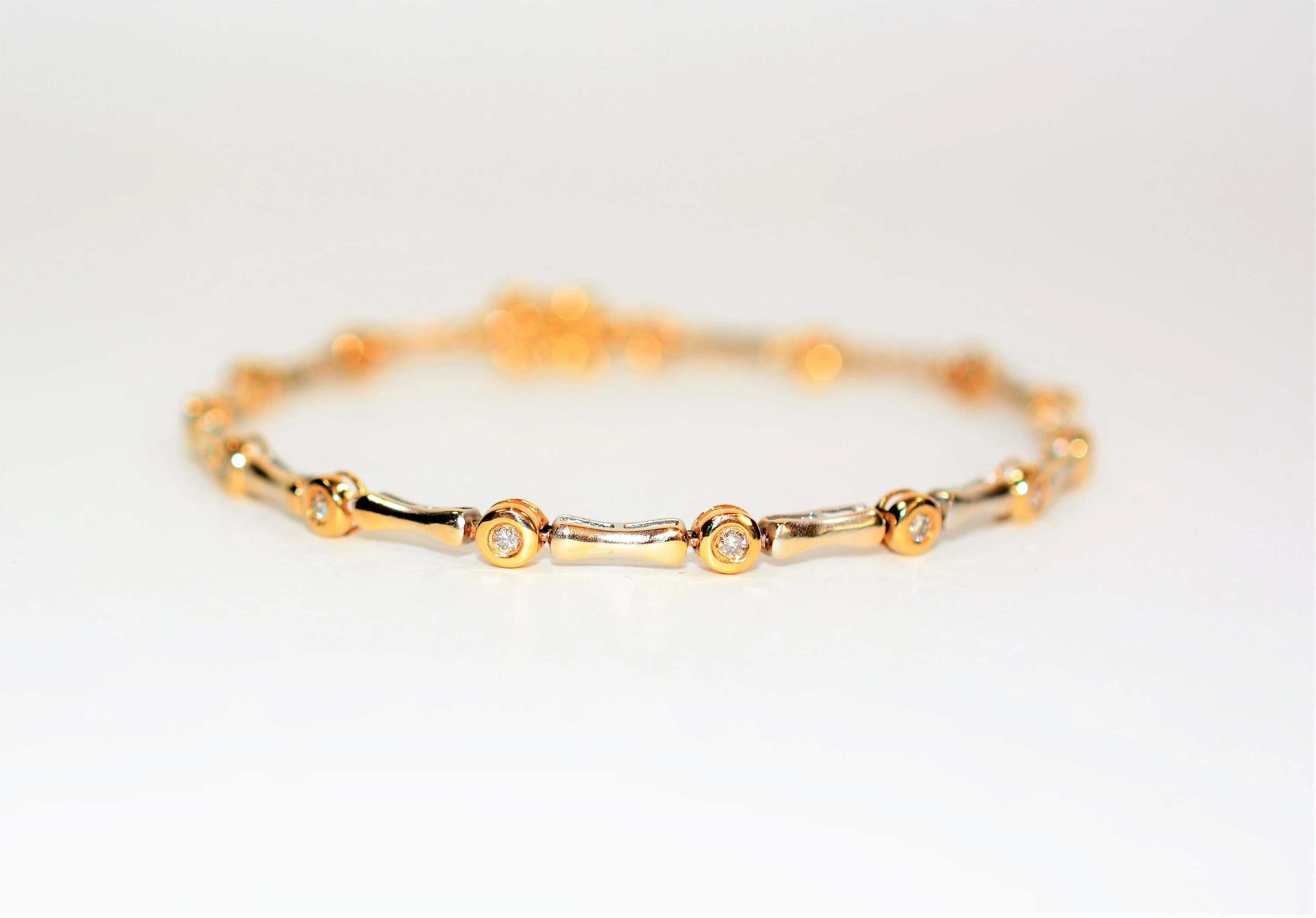 Natural Diamond Bracelet 14K Solid Gold .60tcw Diamond Tennis Bracelet Gemstone Bracelet Two Tone Bracelet Fine Jewelry Wedding Jewelry - Image 4