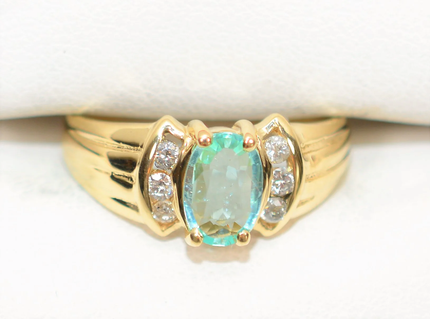 Natural Paraiba Tourmaline & Diamond Ring 14K Solid Gold .64tcw Gemstone Jewellery Women's Ring Birthstone Ring Statement Ring Fine Jewelry - Image 5