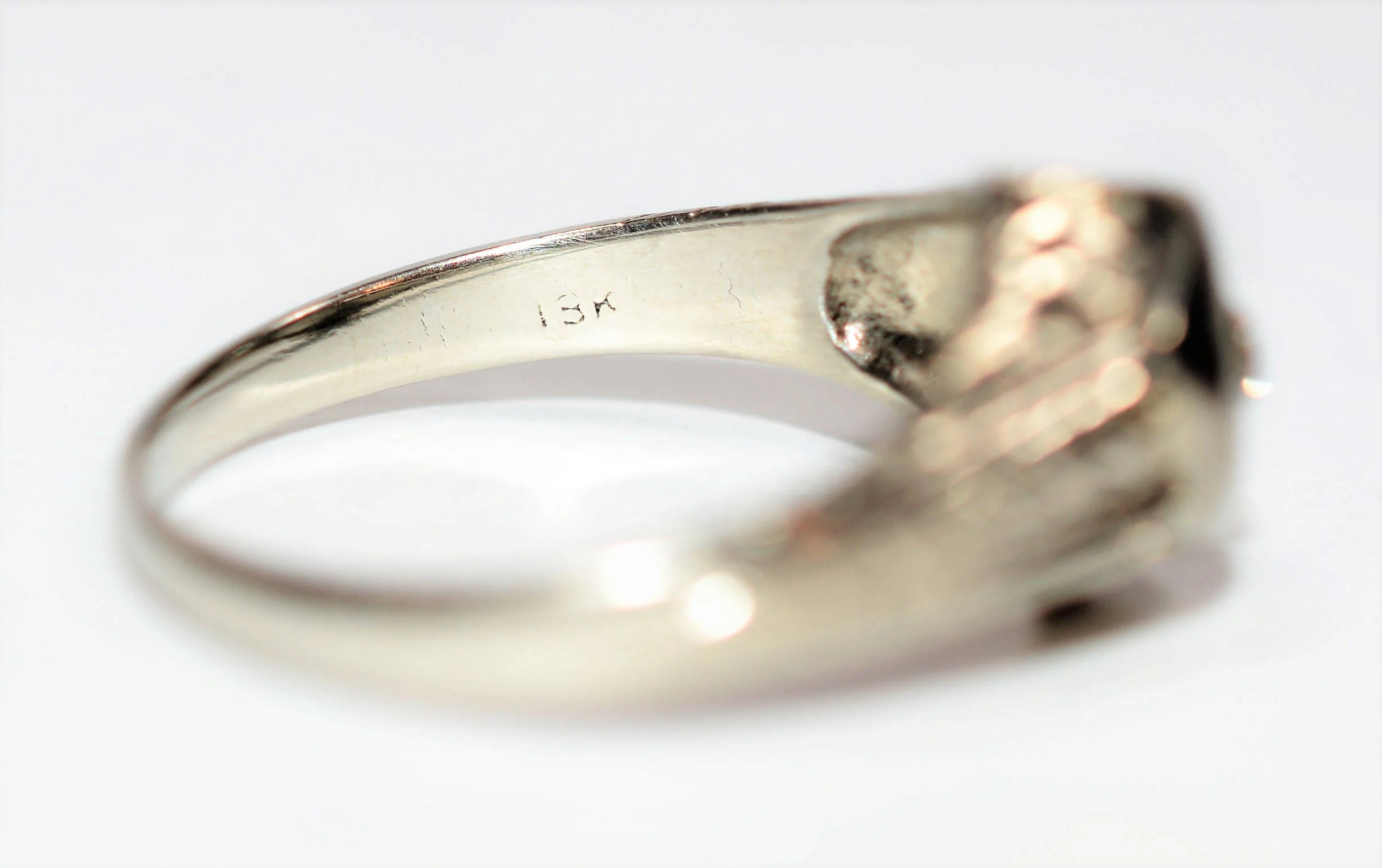 Natural Diamond Ring 18K Solid White Gold .05ct Engagement Ring Solitaire Ring Antique Ring Vintage Ring Art Deco Ring Fine Estate Jewellery - Image 6