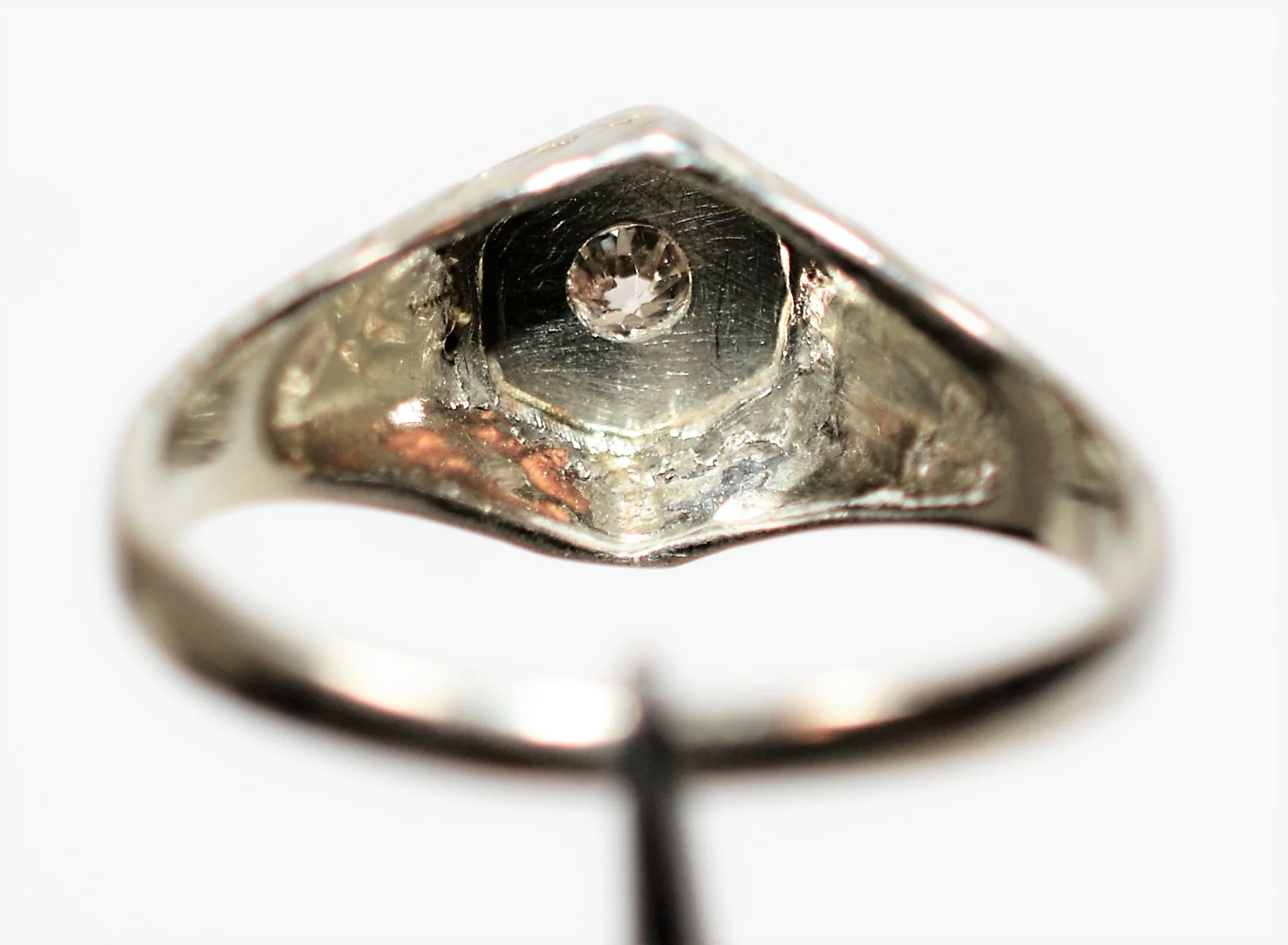 Natural Diamond Ring 18K Solid White Gold .05ct Engagement Ring Solitaire Ring Antique Ring Vintage Ring Art Deco Ring Fine Estate Jewellery - Image 7