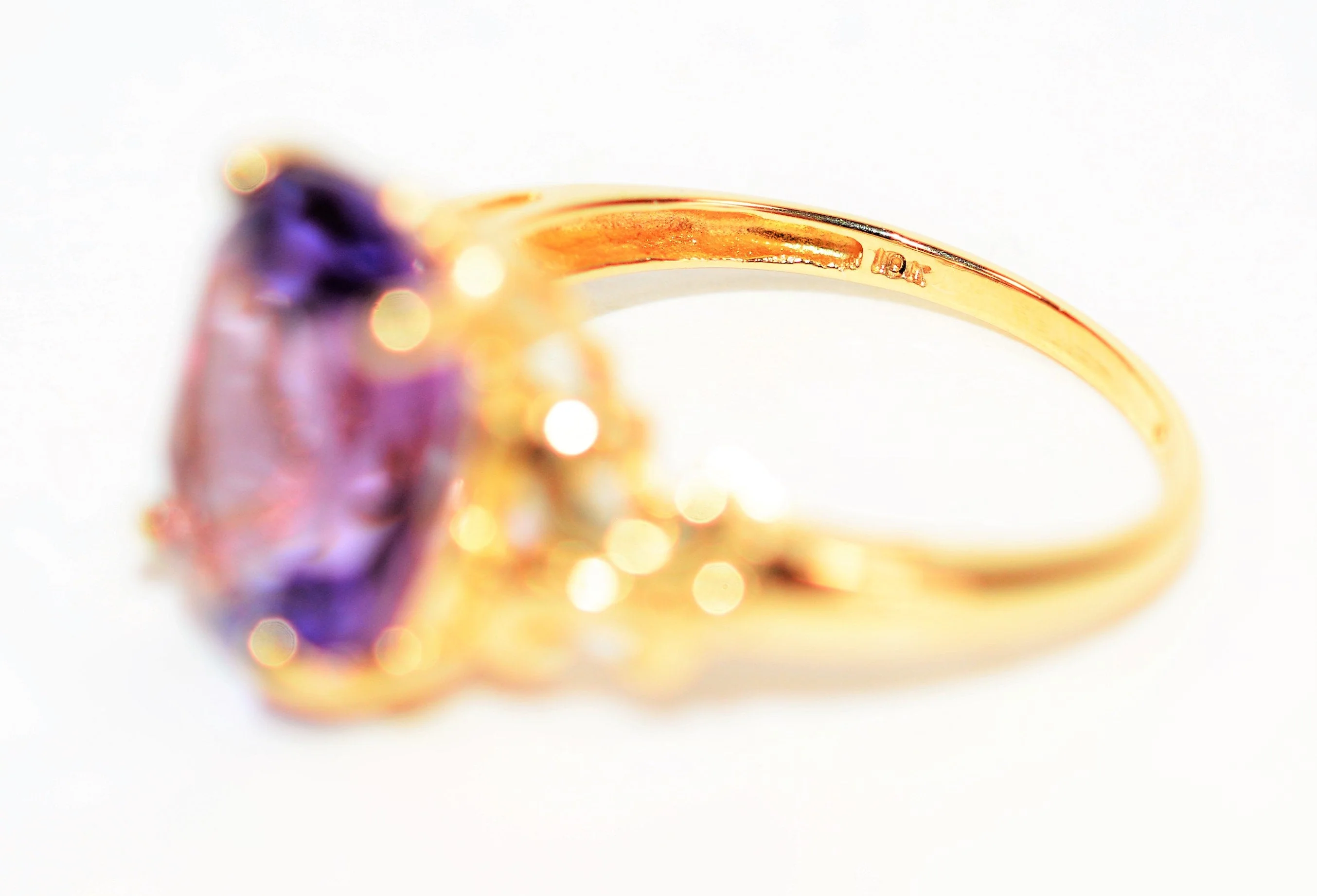 Natural Amethyst Ring 10K Solid Gold 3.93ct Birthstone Ring Solitaire Ring Vintage Ring Art Deco Ring Estate Jewelry Womens Ring Ladies Ring - Image 6