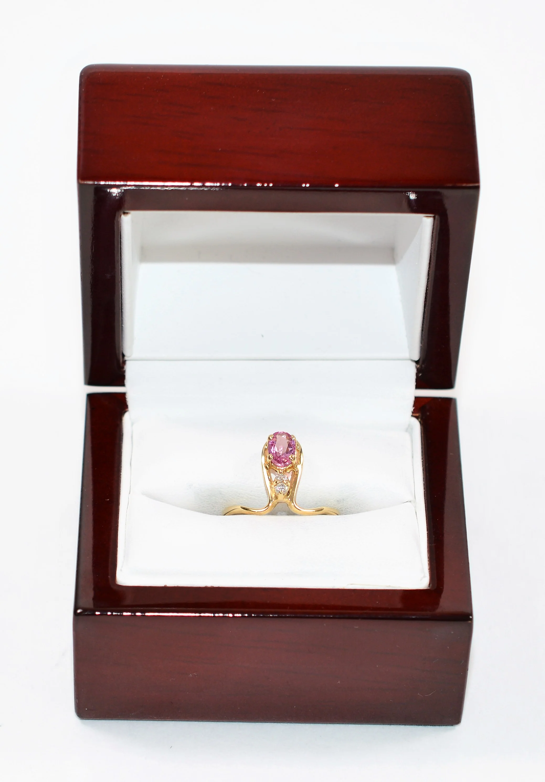 Certified Natural Padparadscha Sapphire & Diamond Ring 14K Solid Gold .60tcw Vintage Ring Statement Ring Gemstone Ring Fine Estate Jewelry - Image 13