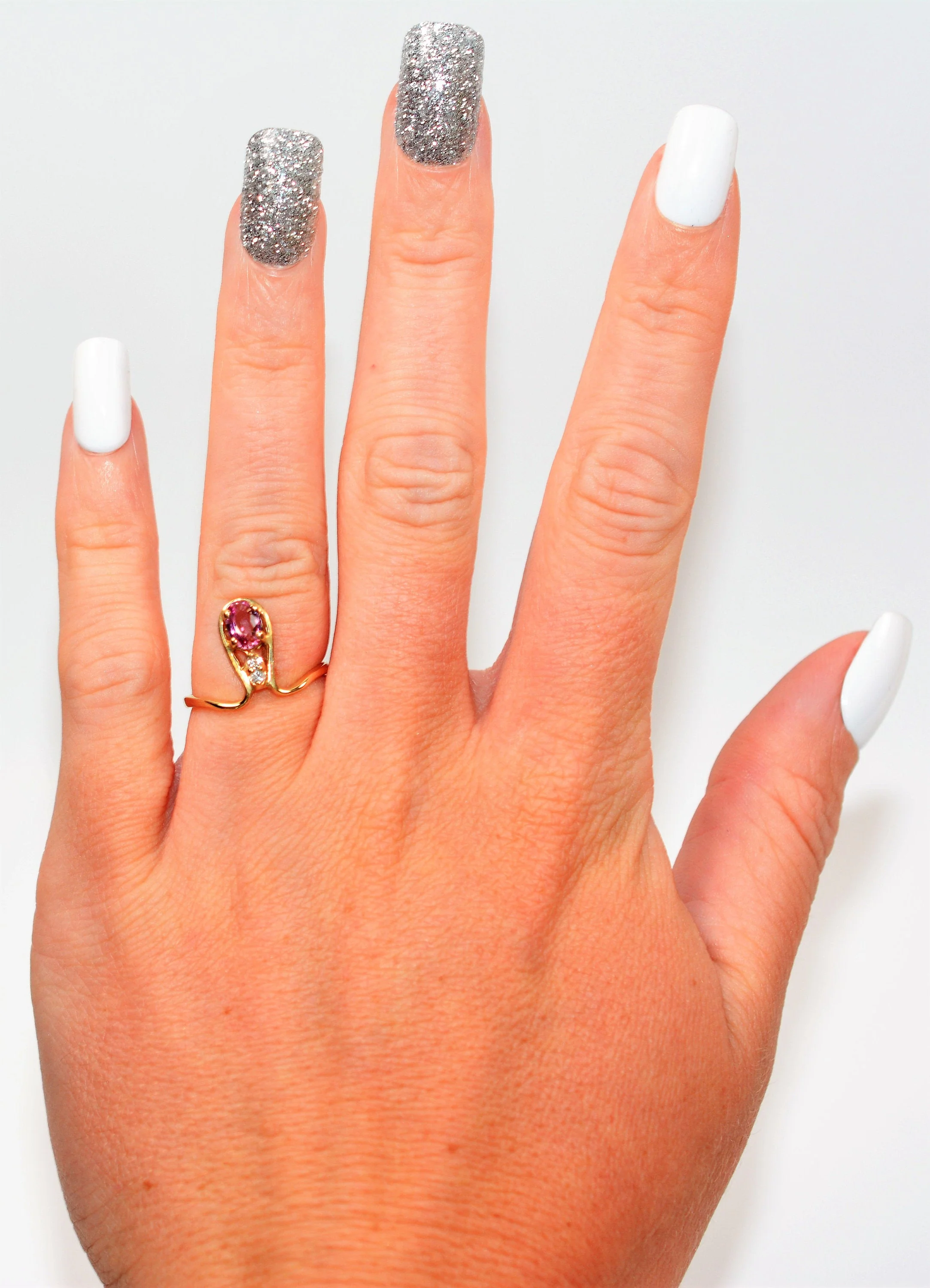 Certified Natural Padparadscha Sapphire & Diamond Ring 14K Solid Gold .60tcw Vintage Ring Statement Ring Gemstone Ring Fine Estate Jewelry - Image 3