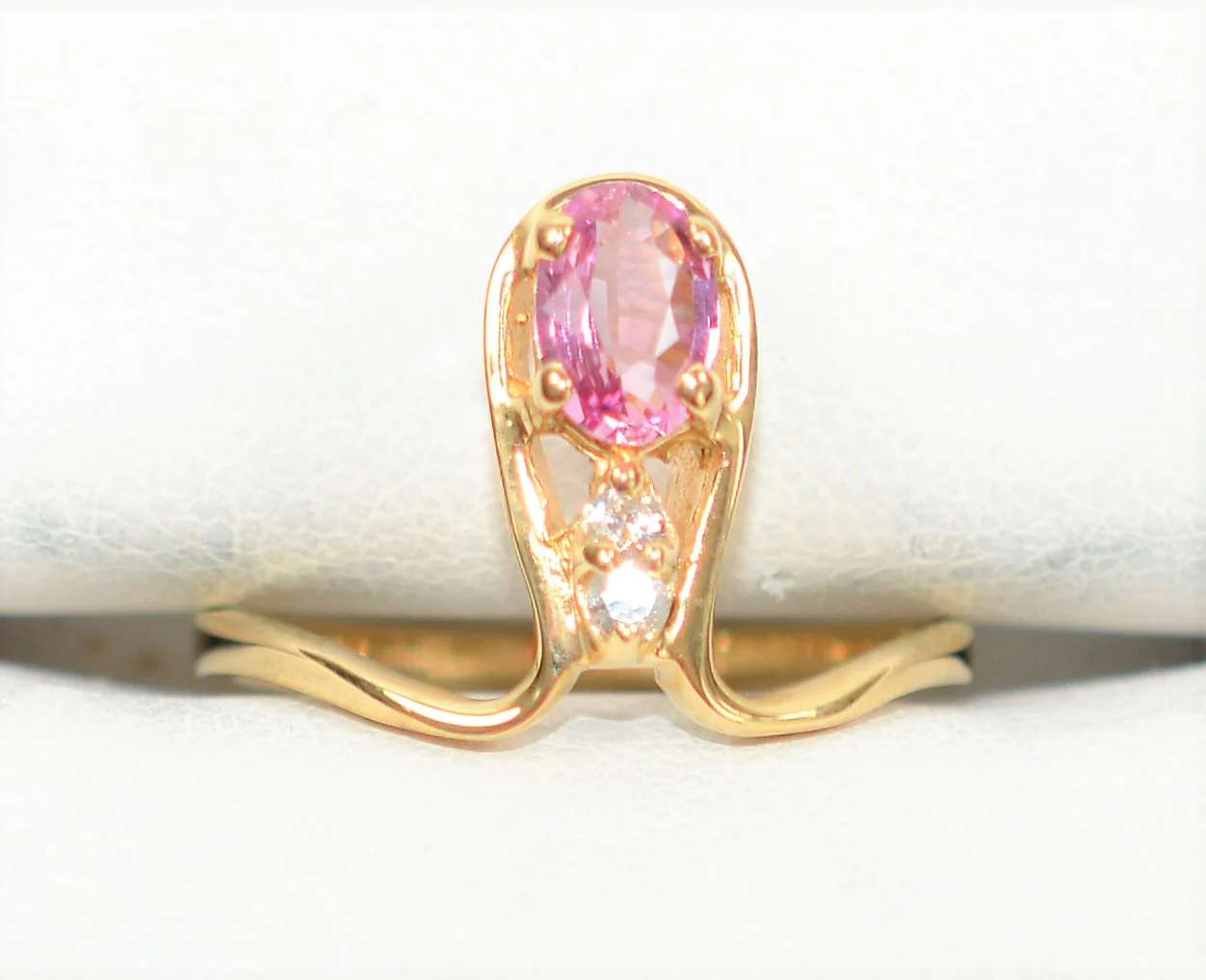 Certified Natural Padparadscha Sapphire & Diamond Ring 14K Solid Gold .60tcw Vintage Ring Statement Ring Gemstone Ring Fine Estate Jewelry - Image 6