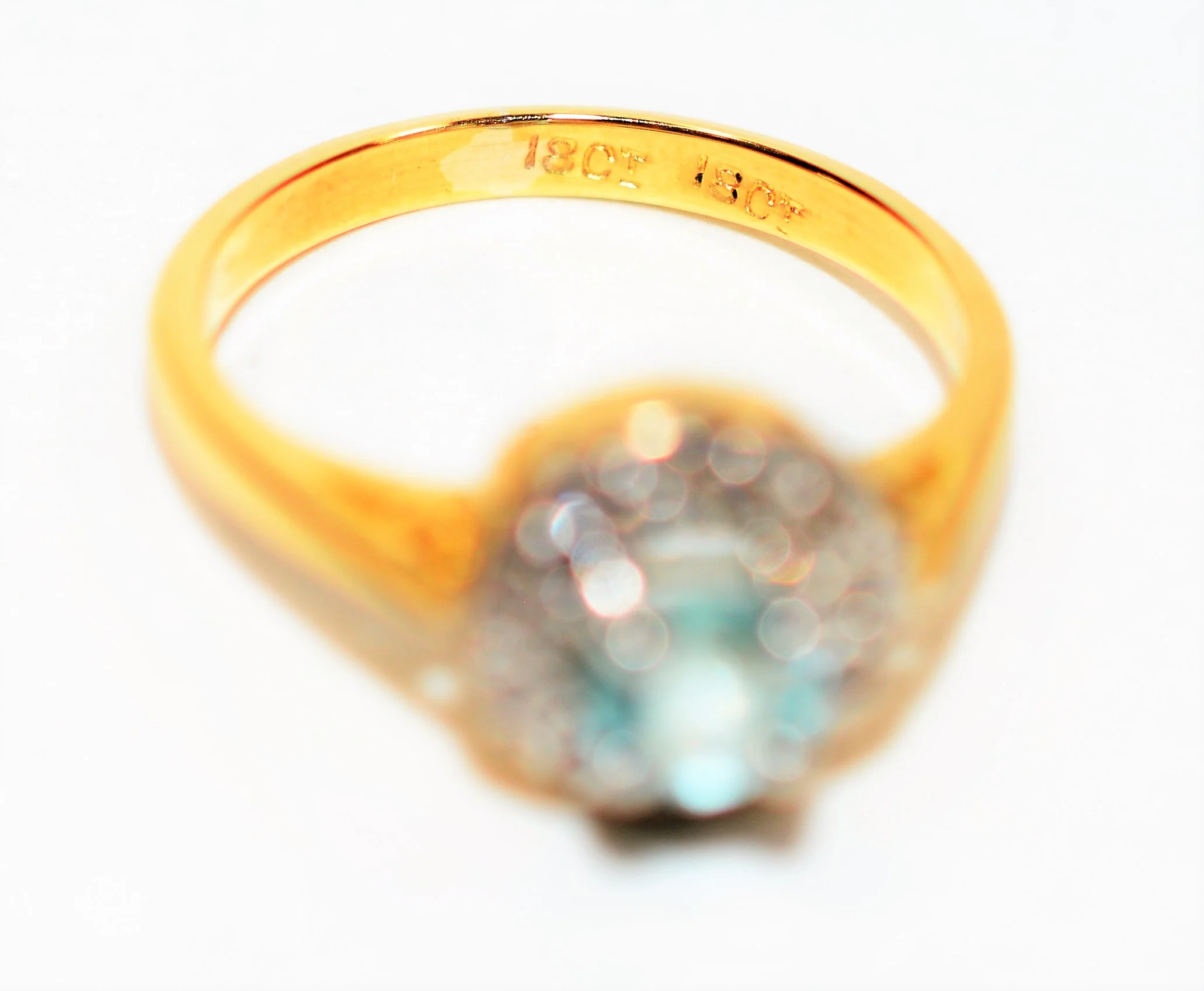 Natural Paraiba Tourmaline & Diamond Ring 18K Solid Gold .60tcw Gemstone Fine Halo Women’s Ring Ladies Ring Engagement Ring Estate Jewelry - Image 6