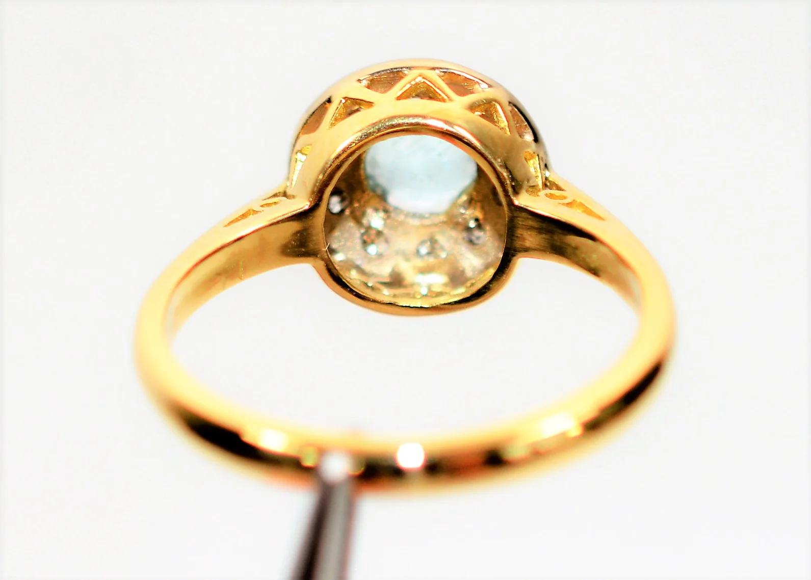 Natural Paraiba Tourmaline & Diamond Ring 18K Solid Gold .60tcw Gemstone Fine Halo Women’s Ring Ladies Ring Engagement Ring Estate Jewelry - Image 7