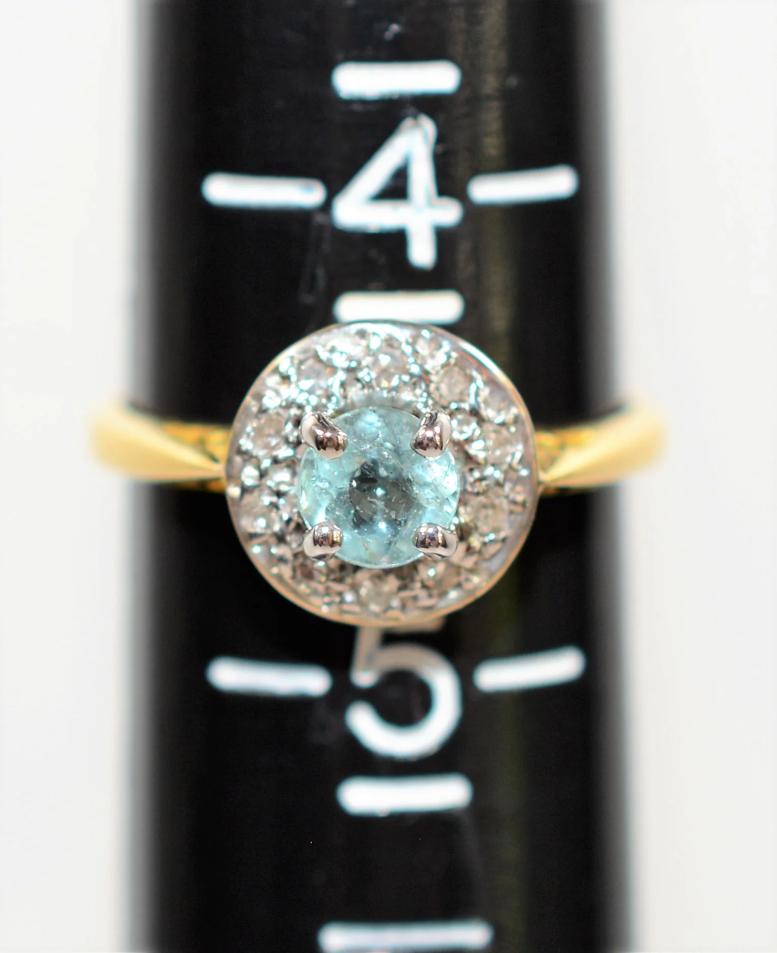 Natural Paraiba Tourmaline & Diamond Ring 18K Solid Gold .60tcw Gemstone Fine Halo Women’s Ring Ladies Ring Engagement Ring Estate Jewelry - Image 9