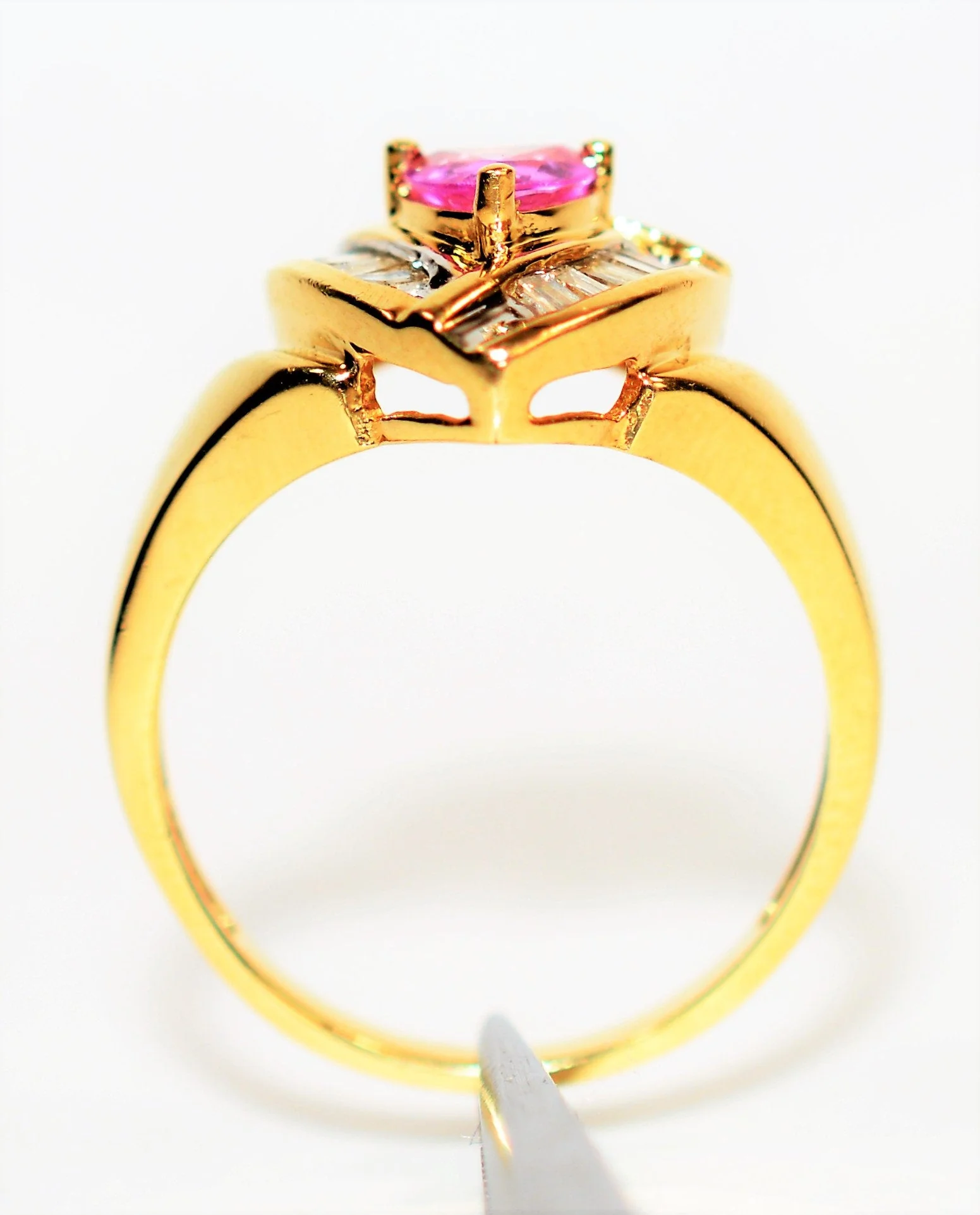 Natural Pink Tourmaline & Diamond Ring 14K Solid Gold .74tcw Gemstone Ring Fashion Ring Cocktail Ring Multistone Ring Women’s Ring Jewellery - Image 3