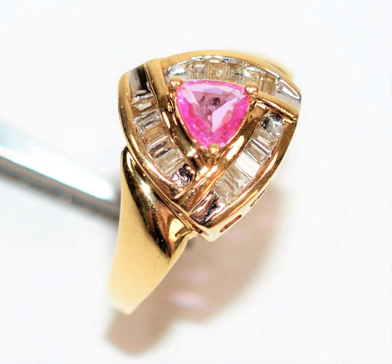 Natural Pink Tourmaline & Diamond Ring 14K Solid Gold .74tcw Gemstone Ring Fashion Ring Cocktail Ring Multistone Ring Women’s Ring Jewellery - Image 4