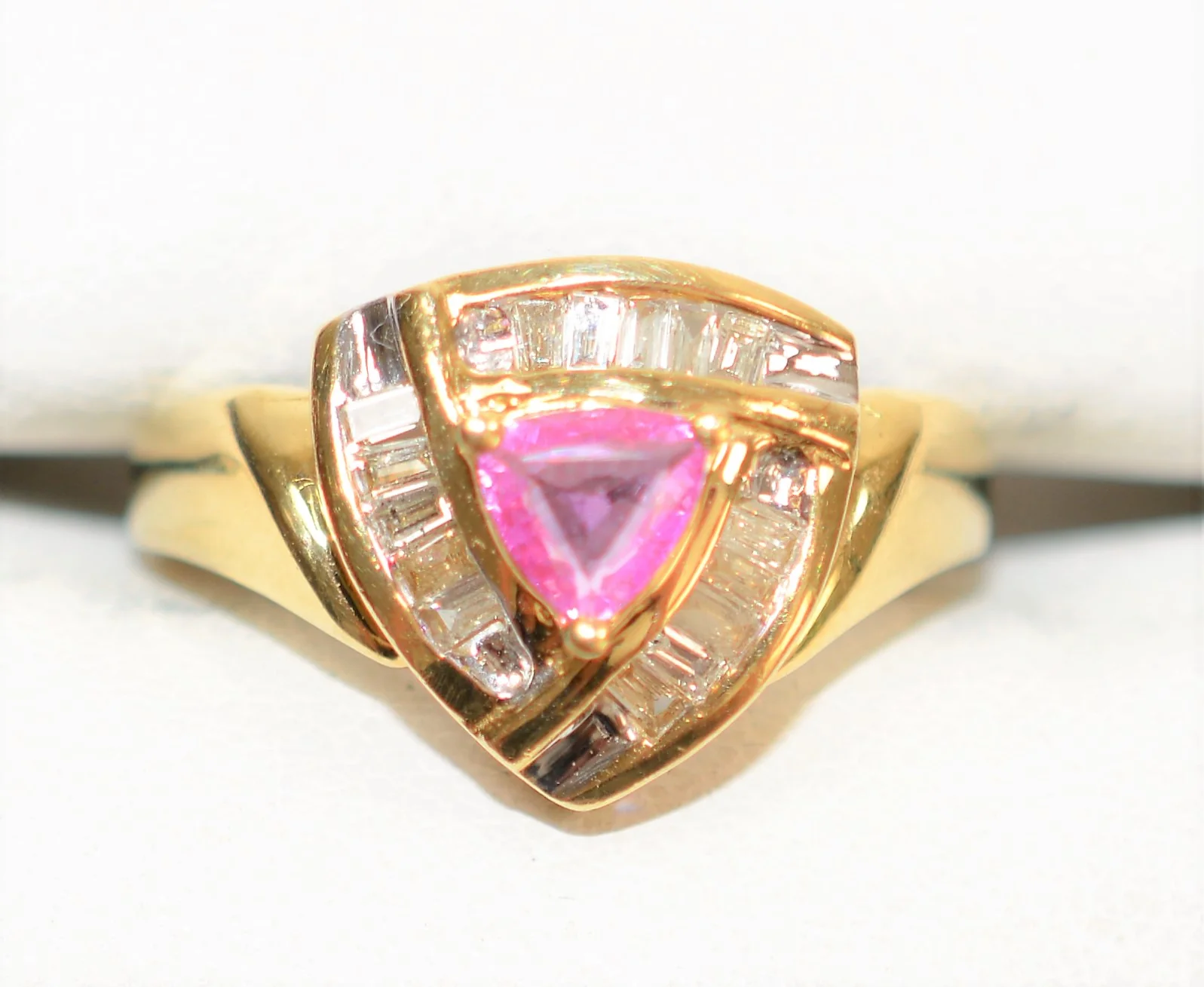 Natural Pink Tourmaline & Diamond Ring 14K Solid Gold .74tcw Gemstone Ring Fashion Ring Cocktail Ring Multistone Ring Women’s Ring Jewellery - Image 5