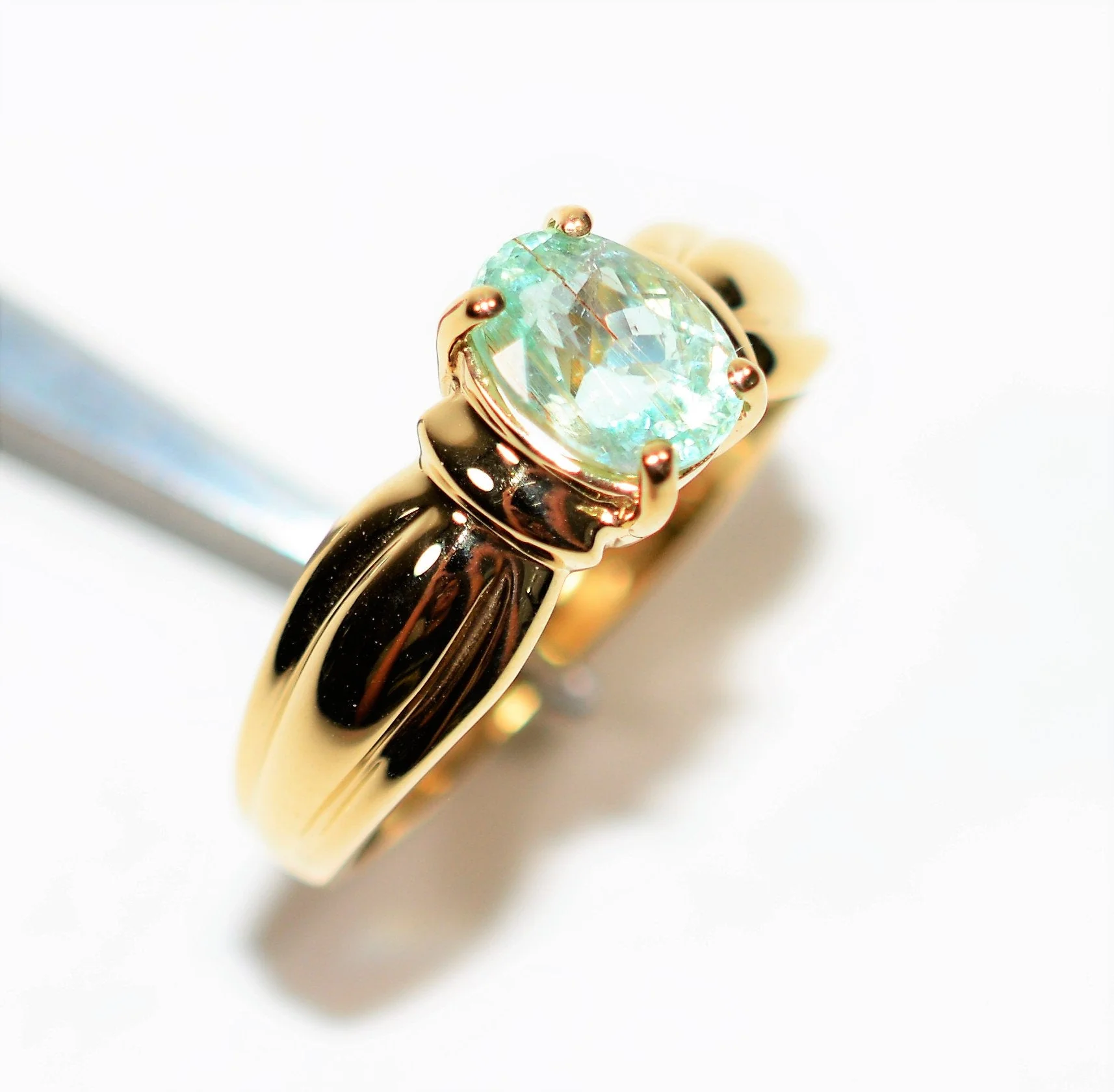 Natural Paraiba Tourmaline Ring 14K Solid Gold 1.13ct Solitaire Ring Gemstone Ring Women’s Ring Ladies Ring Statement Ring Jewellery Jewelry - Image 4