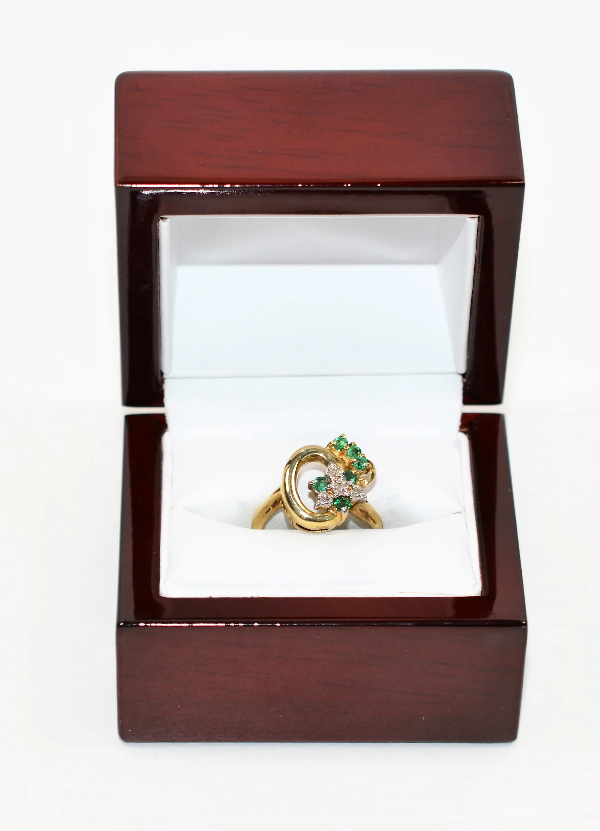 Natural Colombian Emerald & Diamond Ring 10K Solid Gold .21tcw Cluster Ring Gemstone Ring May Birthstone Ring Women’s Ring Statement Ring - Image 12