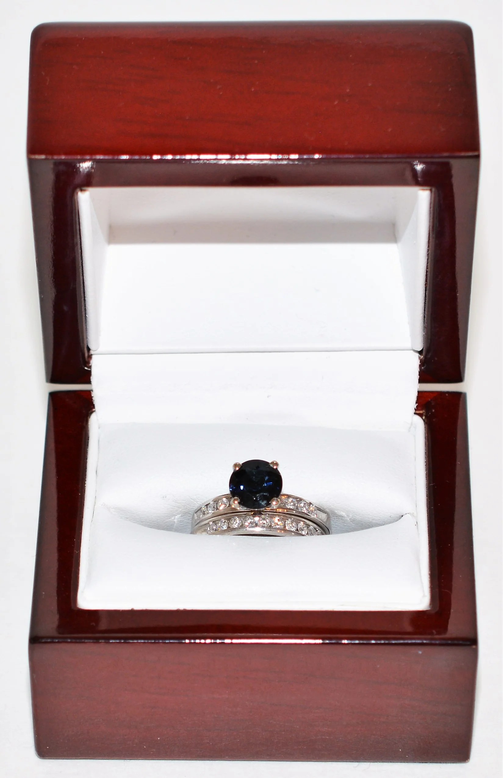 Certified Natural Indicolite Tourmaline & Diamond Ring Wedding Bridal Set 14K Solid White Gold 1.69tcw Gemstone Engagement Ring Wedding Band - Image 13