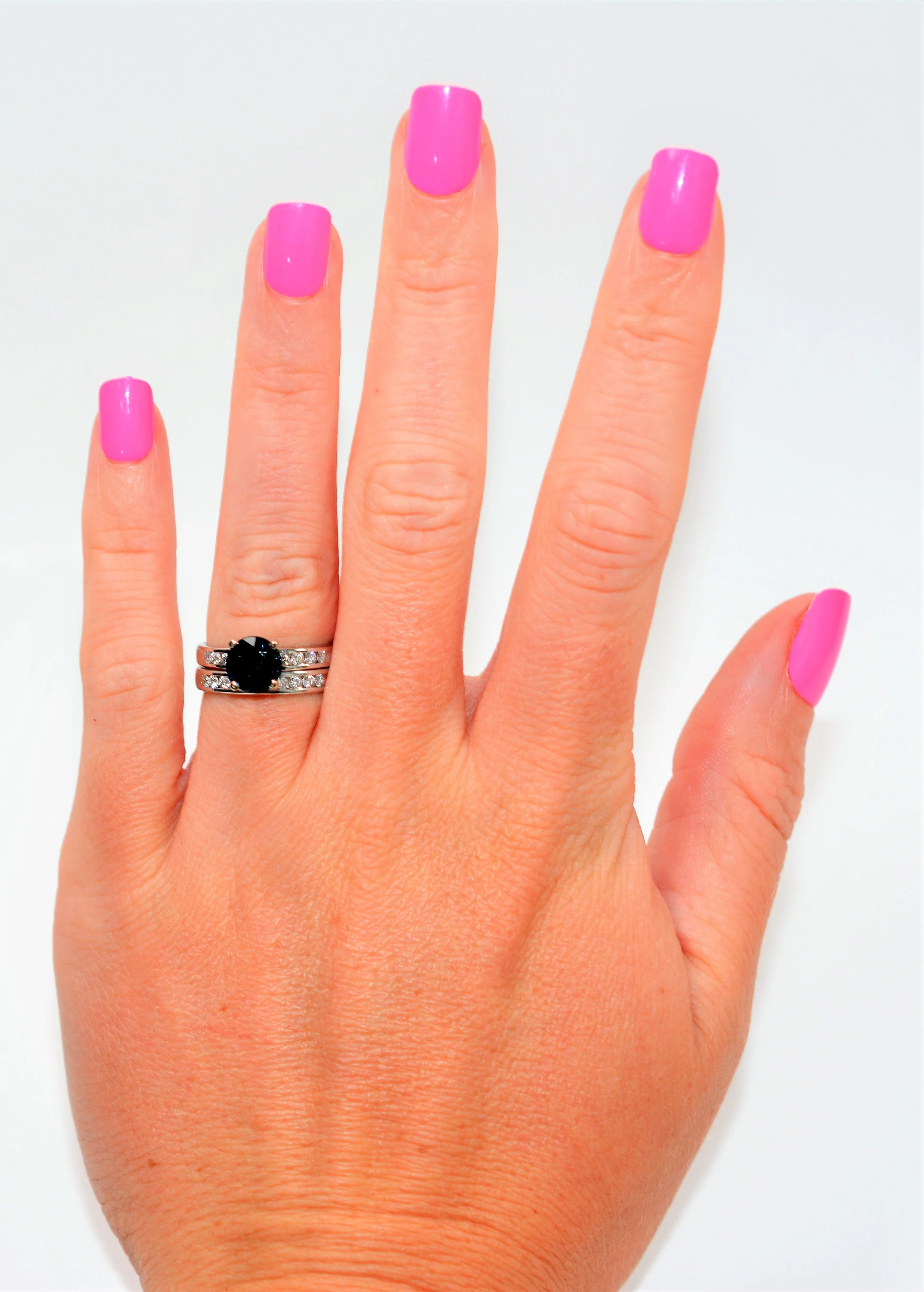 Certified Natural Indicolite Tourmaline & Diamond Ring Wedding Bridal Set 14K Solid White Gold 1.69tcw Gemstone Engagement Ring Wedding Band - Image 3