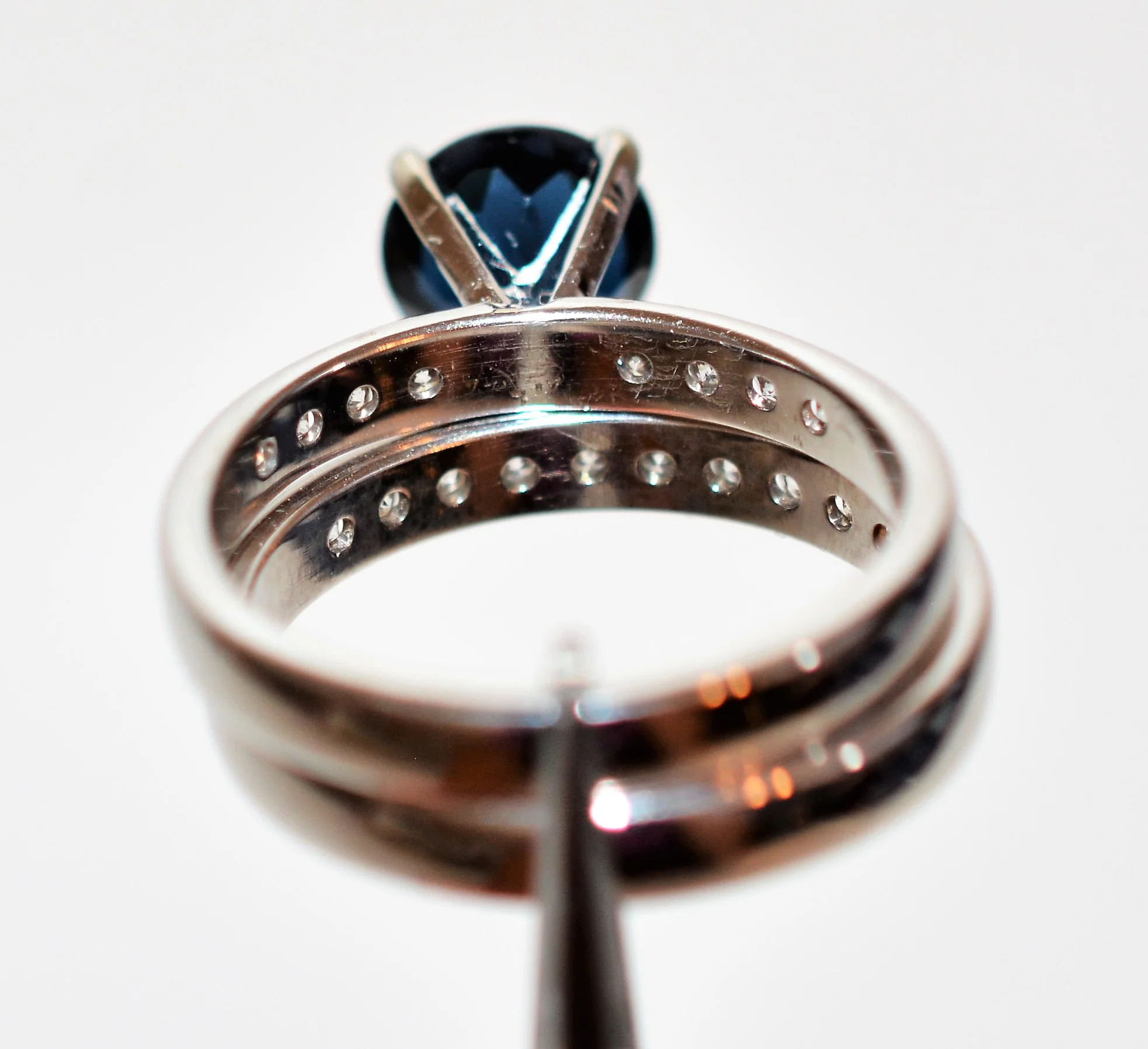 Certified Natural Indicolite Tourmaline & Diamond Ring Wedding Bridal Set 14K Solid White Gold 1.69tcw Gemstone Engagement Ring Wedding Band - Image 7