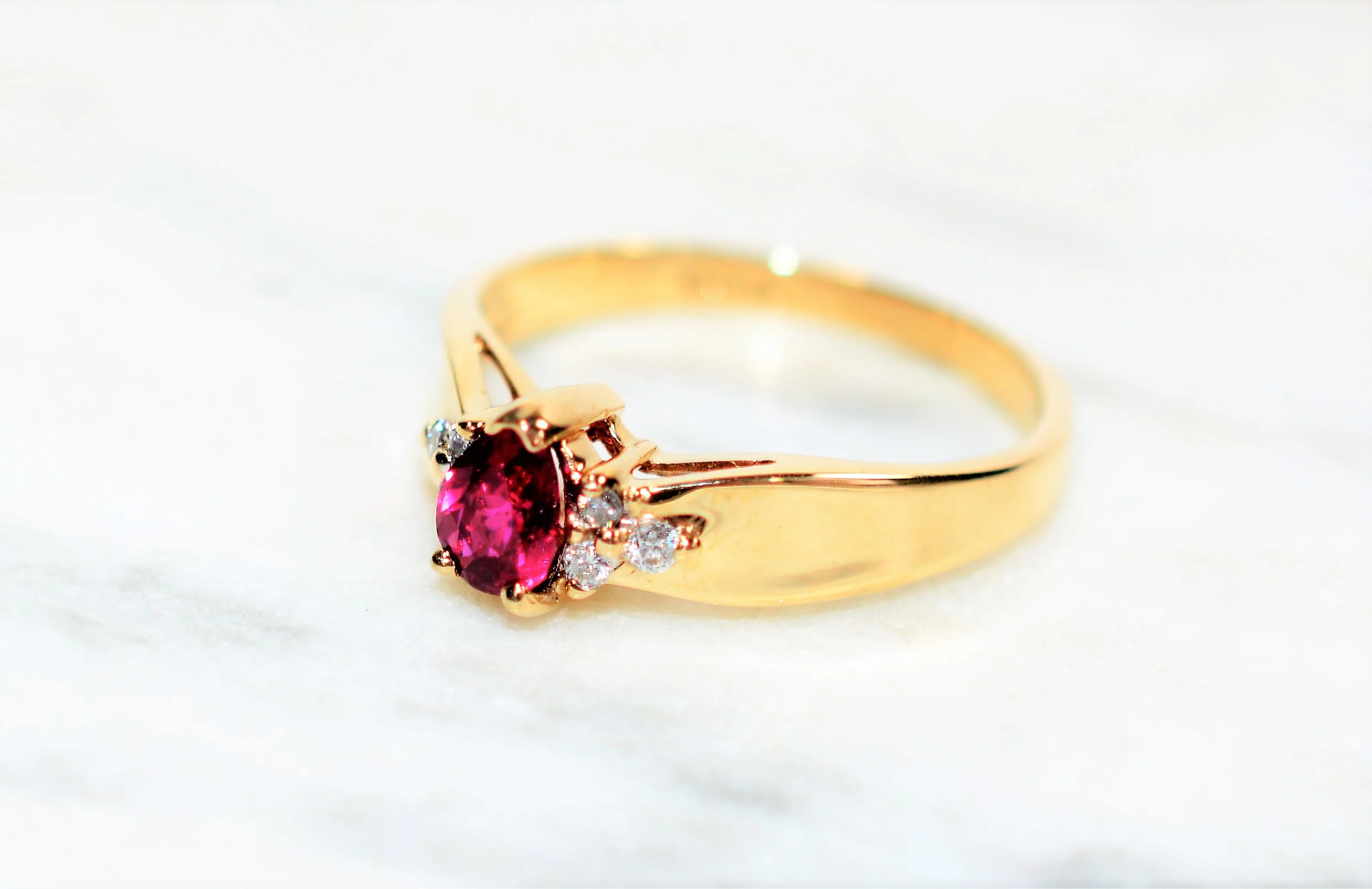 Certified Natural Ruby & Diamond Ring 10K Solid Gold .48tcw Gemstone Anniversary Estate Jewelry - Image 9
