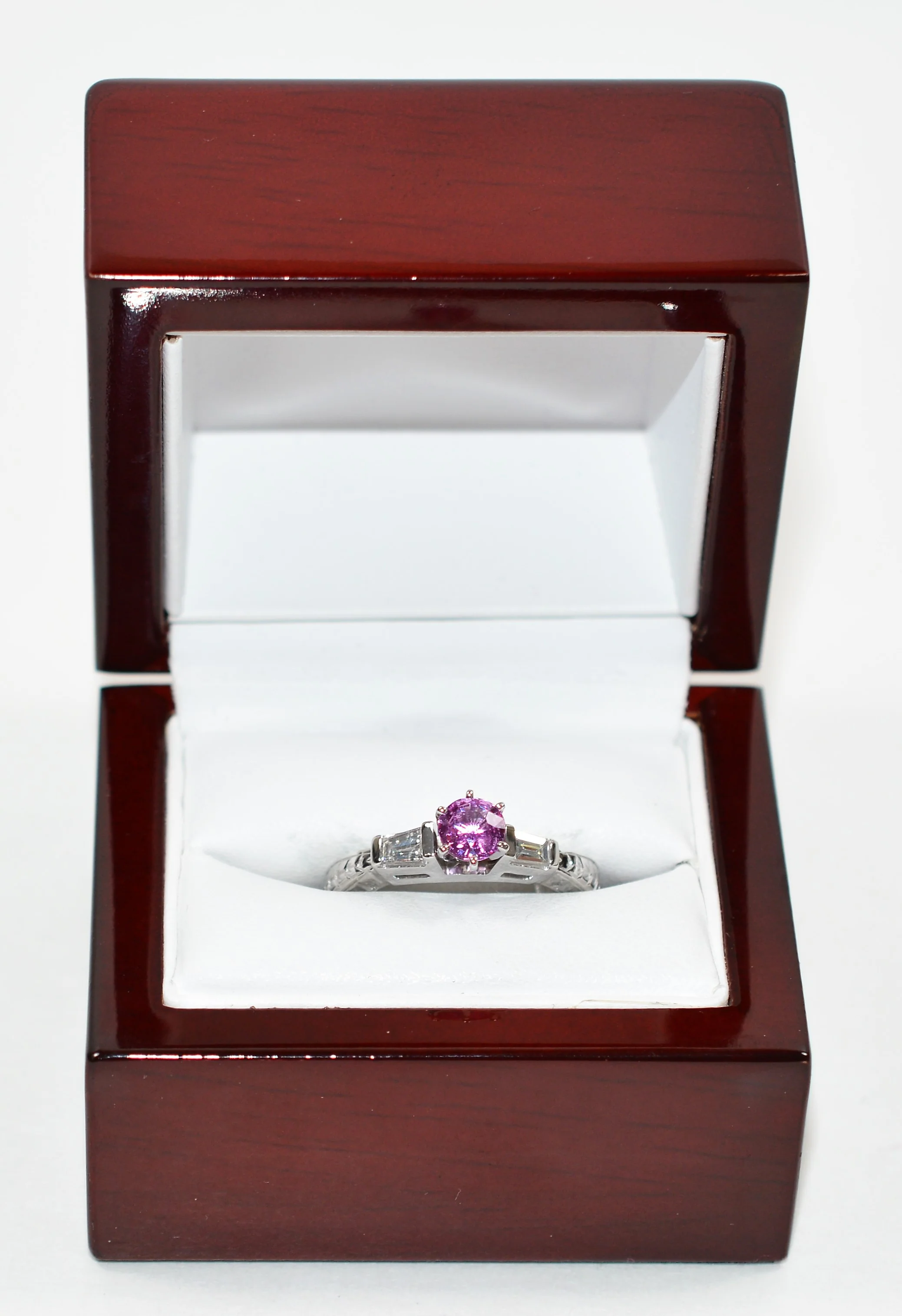 Natural Padparadscha Sapphire & Diamond Ring 14K Solid White Gold 1.30tcw Engagement Ring Pink Ring Gemstone Ring Statement Ring Birthstone - Image 12