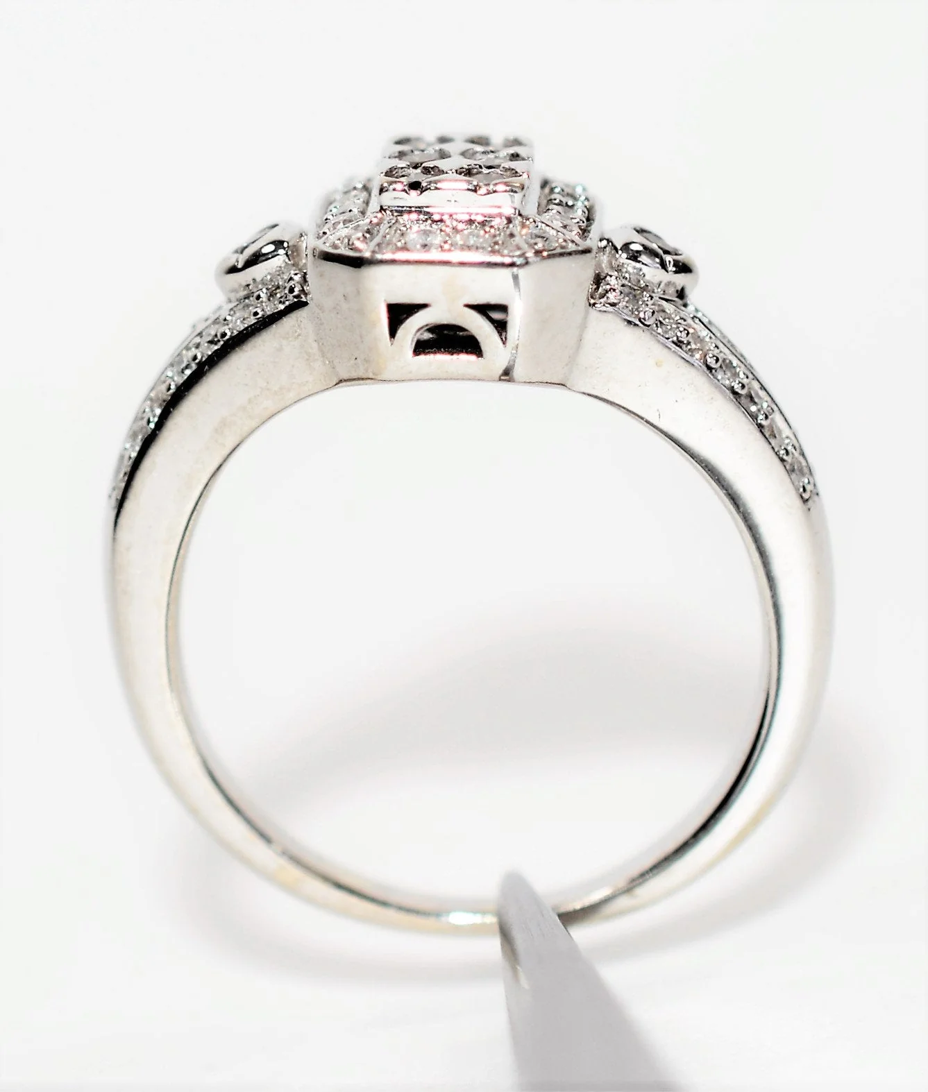 Natural Fancy Chocolate Diamond Ring 14K Solid White Gold .46tcw Cluster Ring Engagement Ring Cocktail Ring Designer Ring Estate Womens Ring - Image 3