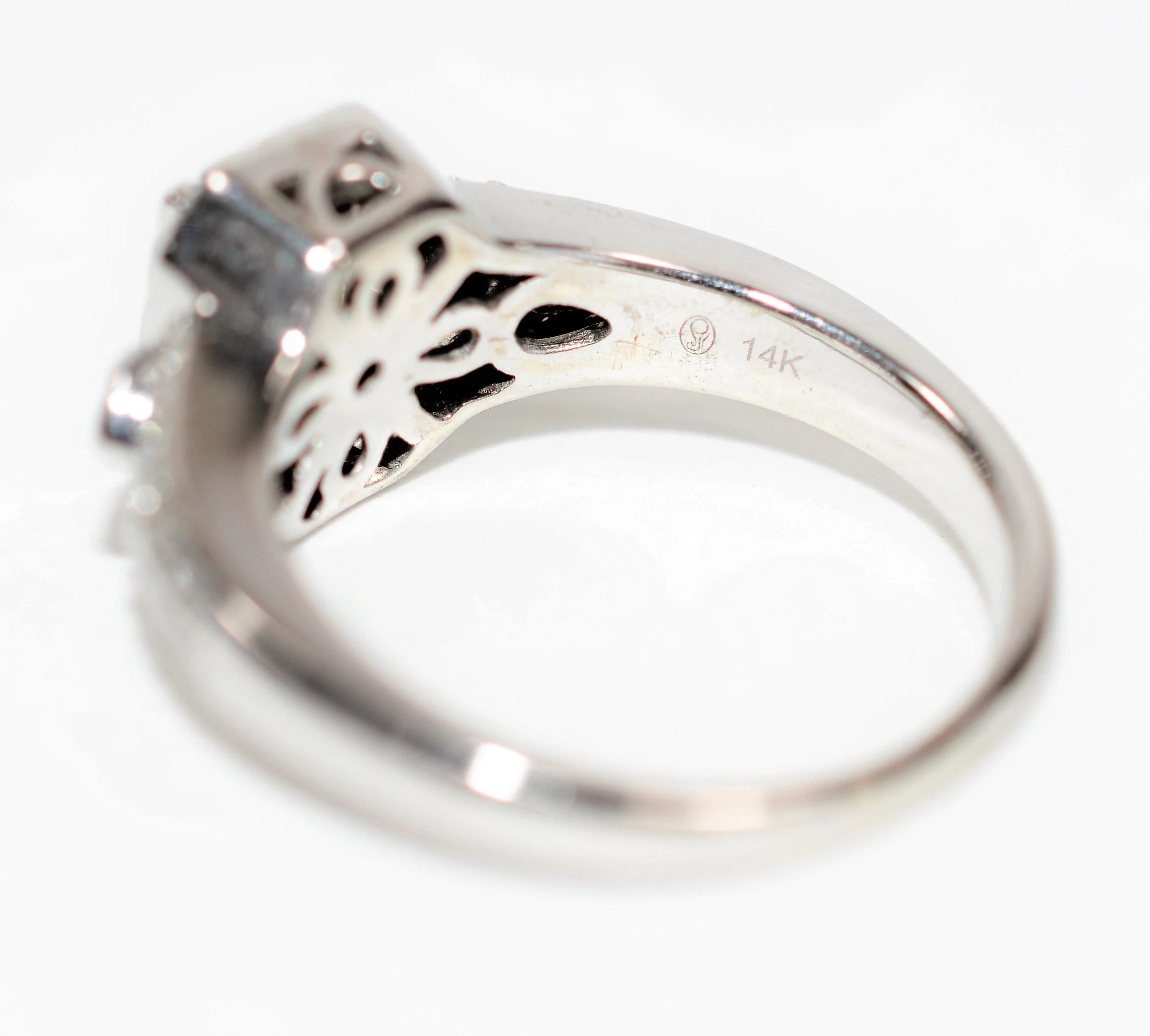 Natural Fancy Chocolate Diamond Ring 14K Solid White Gold .46tcw Cluster Ring Engagement Ring Cocktail Ring Designer Ring Estate Womens Ring - Image 6