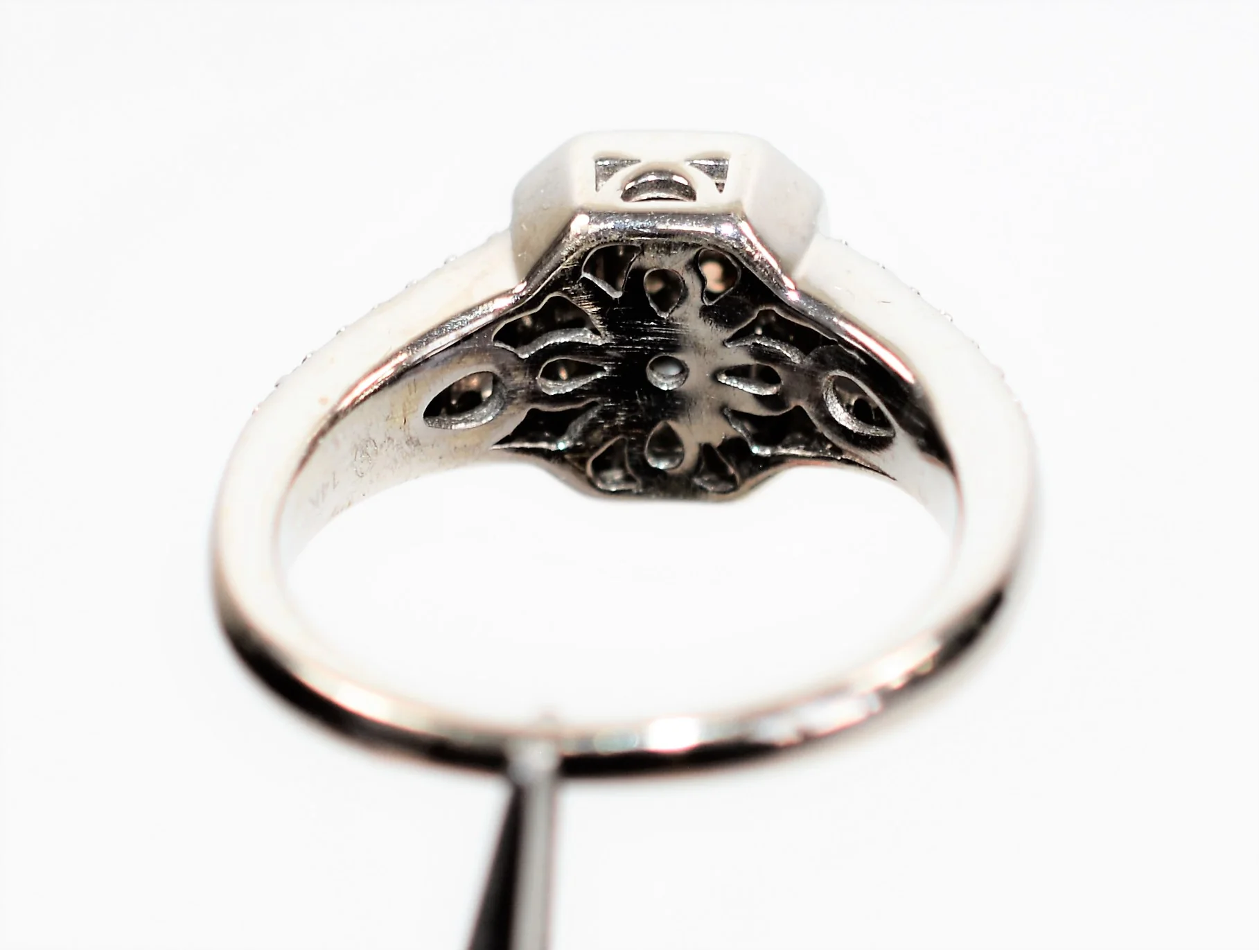 Natural Fancy Chocolate Diamond Ring 14K Solid White Gold .46tcw Cluster Ring Engagement Ring Cocktail Ring Designer Ring Estate Womens Ring - Image 7