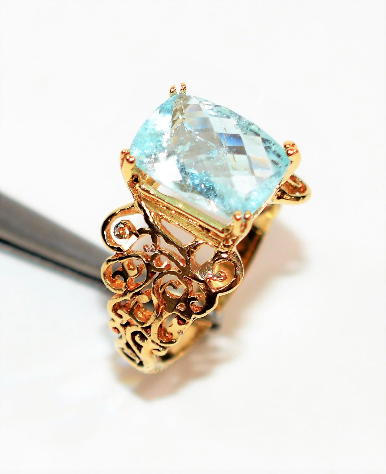 Natural Paraiba Tourmaline Ring 10K Solid Gold 3.40ct Solitaire Ring Women’s Ring Statement Ring Birthstone Ring Ladies Ring Cocktail Ring - Image 4