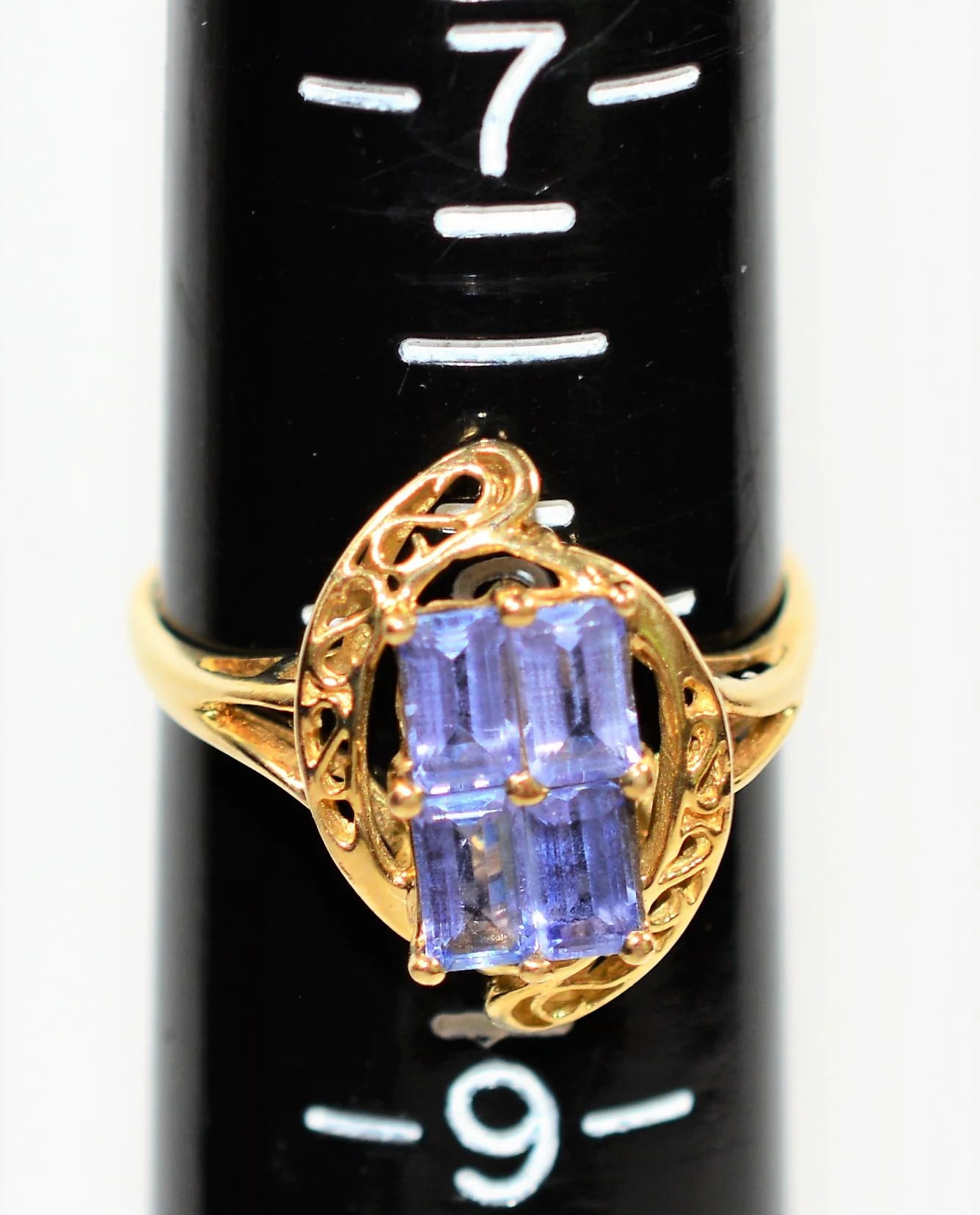 Natural Tanzanite Ring 10K Solid Gold 1.44tcw Cluster Ring Gemstone Ring Vintage Ring Statement Ring Ladies Ring Women's Ring Estate Jewellery - Image 9