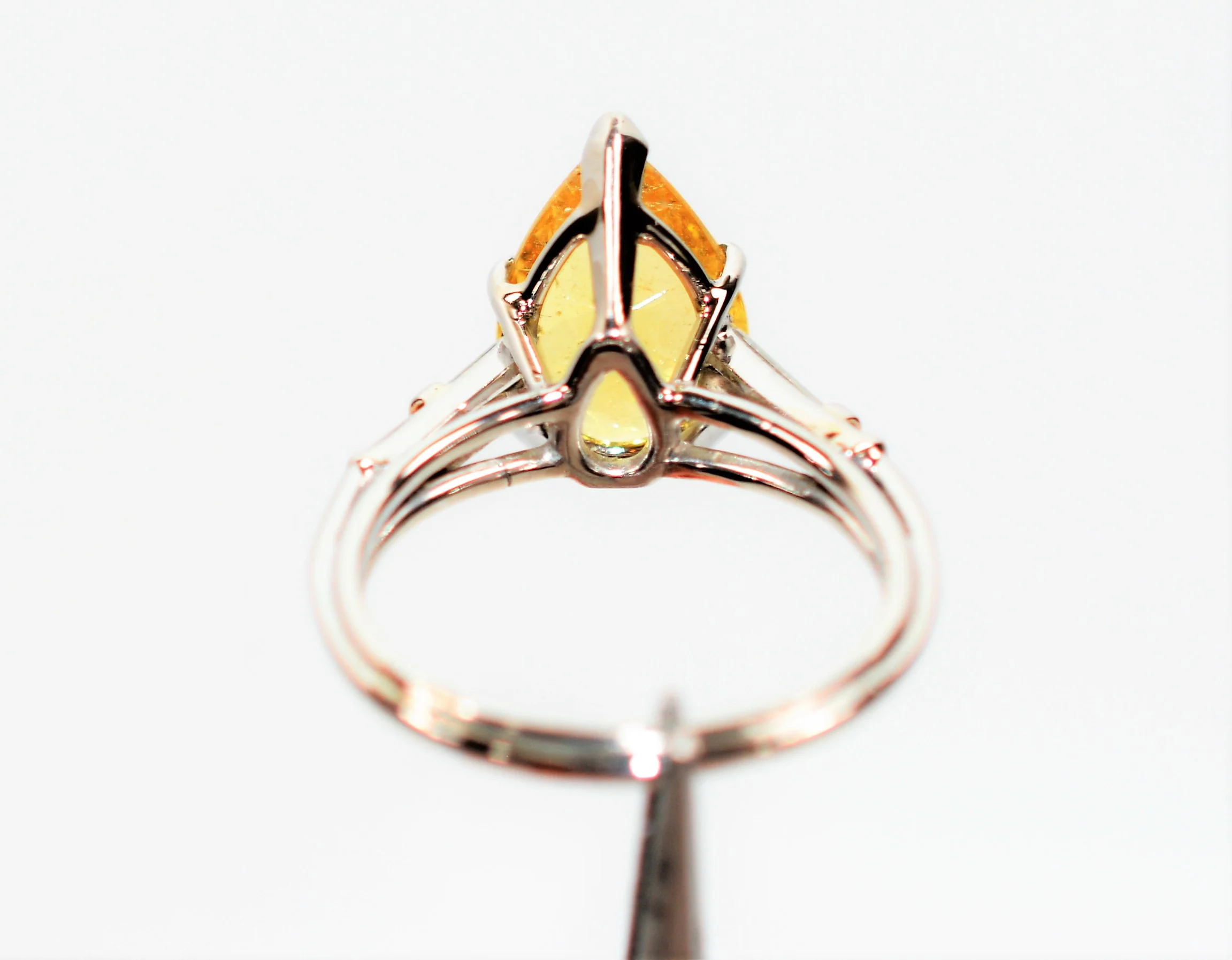 Natural Golden Beryl & Diamond Ring Solid Platinum 4.94tcw Engagement Ring Cocktail Ring Statement Ring Yellow Beryl Ring Yellow Ring Estate - Image 7