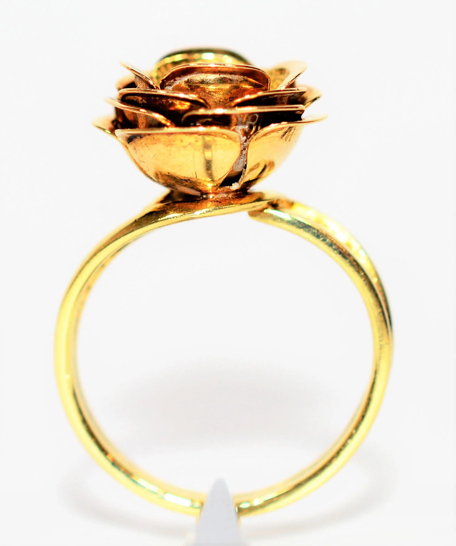 Natural Colombian Emerald Ring 18K Solid Gold .25ct Flower Ring Solitaire Ring Statement Ring Women's Ring May Birthstone Ring Vintage Ring - Image 3
