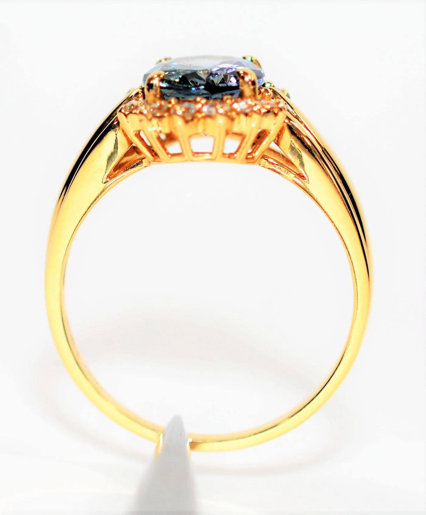 Certified Natural D'Block Tanzanite & Diamond Ring 18K Solid Gold 2.11tcw Birthstone Ring Vintage Ring Estate Ring Fine Jewelry Women's Ring - Image 4