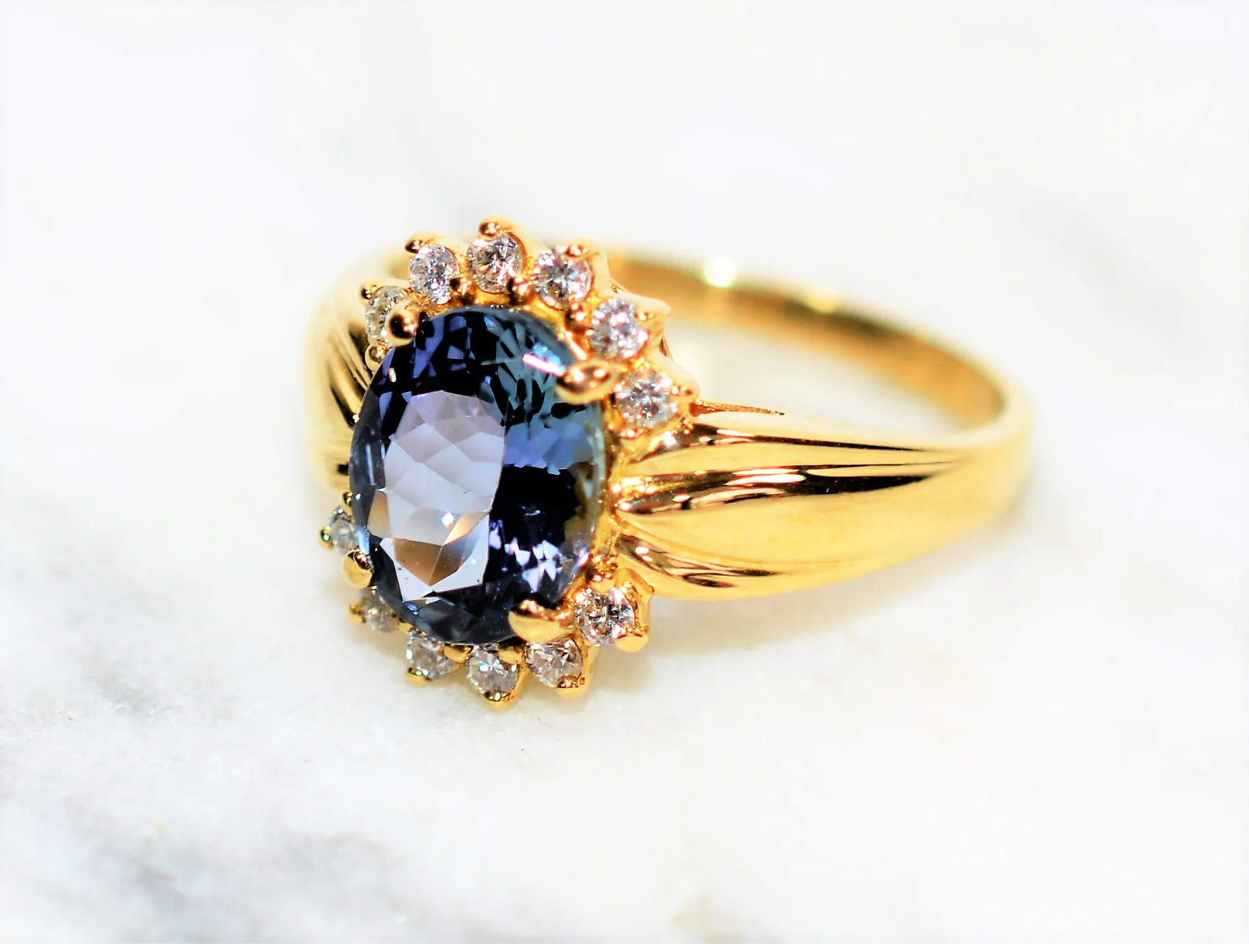 Certified Natural D'Block Tanzanite & Diamond Ring 18K Solid Gold 2.11tcw Birthstone Ring Vintage Ring Estate Ring Fine Jewelry Women's Ring - Image 9