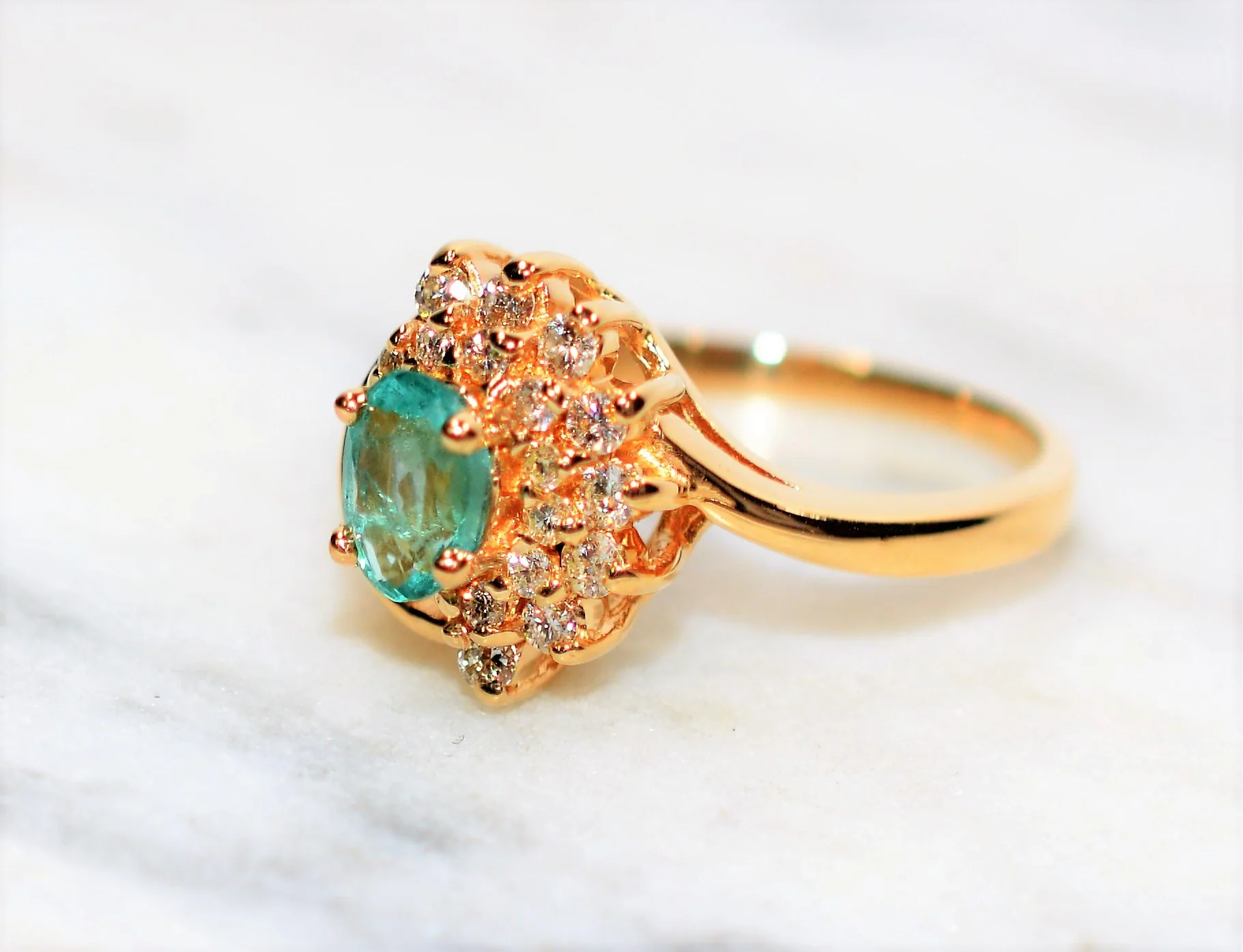 Natural Brazilian Paraiba Tourmaline & Diamond Ring 14K Solid Gold .84tcw Gemstone Ring Women's Ring Birthstone Ring Estate Jewellery Jewelry - Image 8