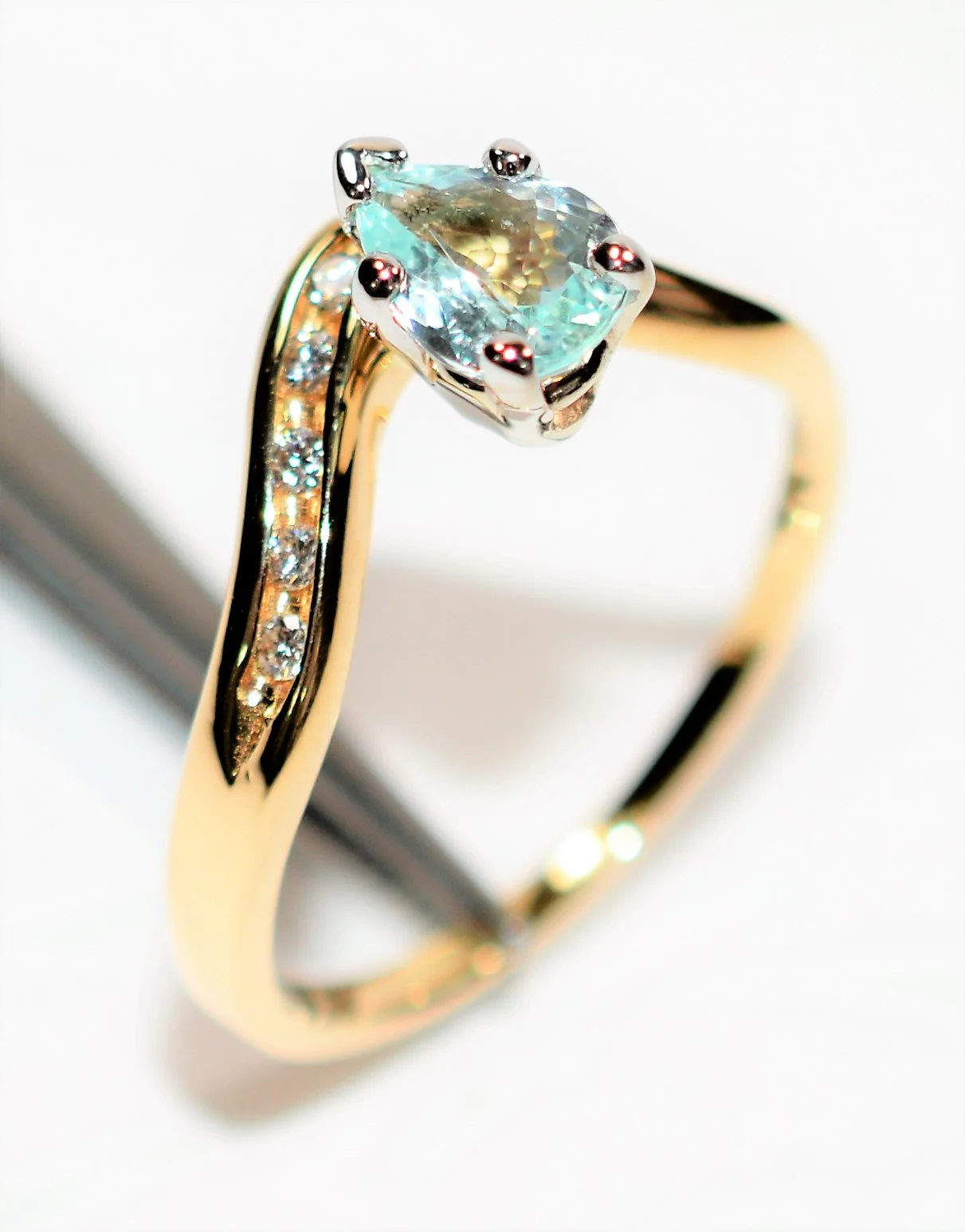 Certified Natural Paraiba Tourmaline & Diamond Ring 14K Solid Gold .79tcw Fine Gemstone Women's Statement Estate Jewelry - Image 5