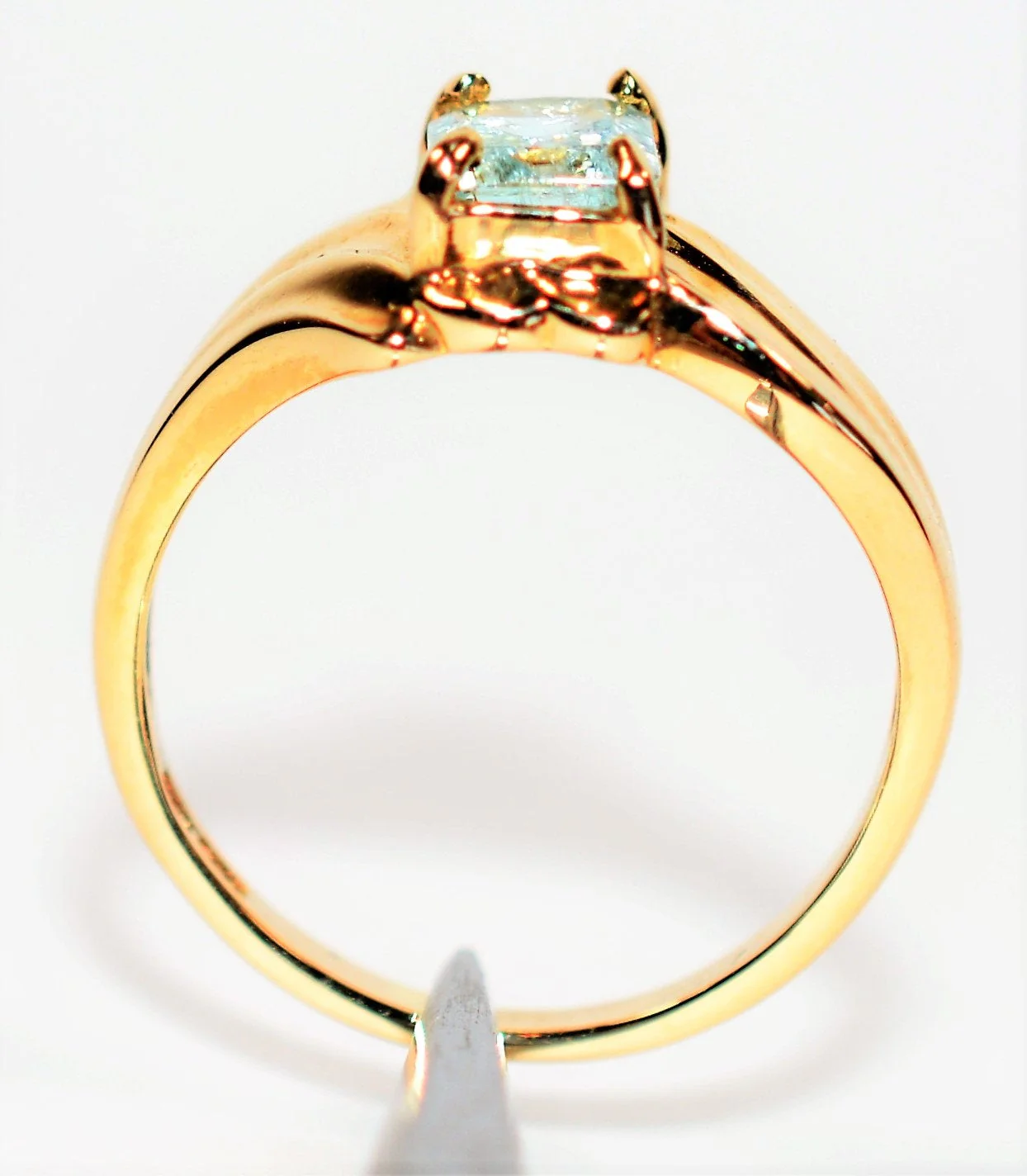 Natural Paraiba Tourmaline Ring 14K Solid Gold .76ct Solitaire Ring Womens Ring Birthstone Ring Estate Ring Ladies Ring Statement Ring Jewelry - Image 3