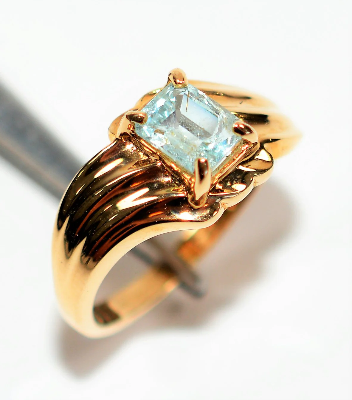 Natural Paraiba Tourmaline Ring 14K Solid Gold .76ct Solitaire Ring Womens Ring Birthstone Ring Estate Ring Ladies Ring Statement Ring Jewelry - Image 4